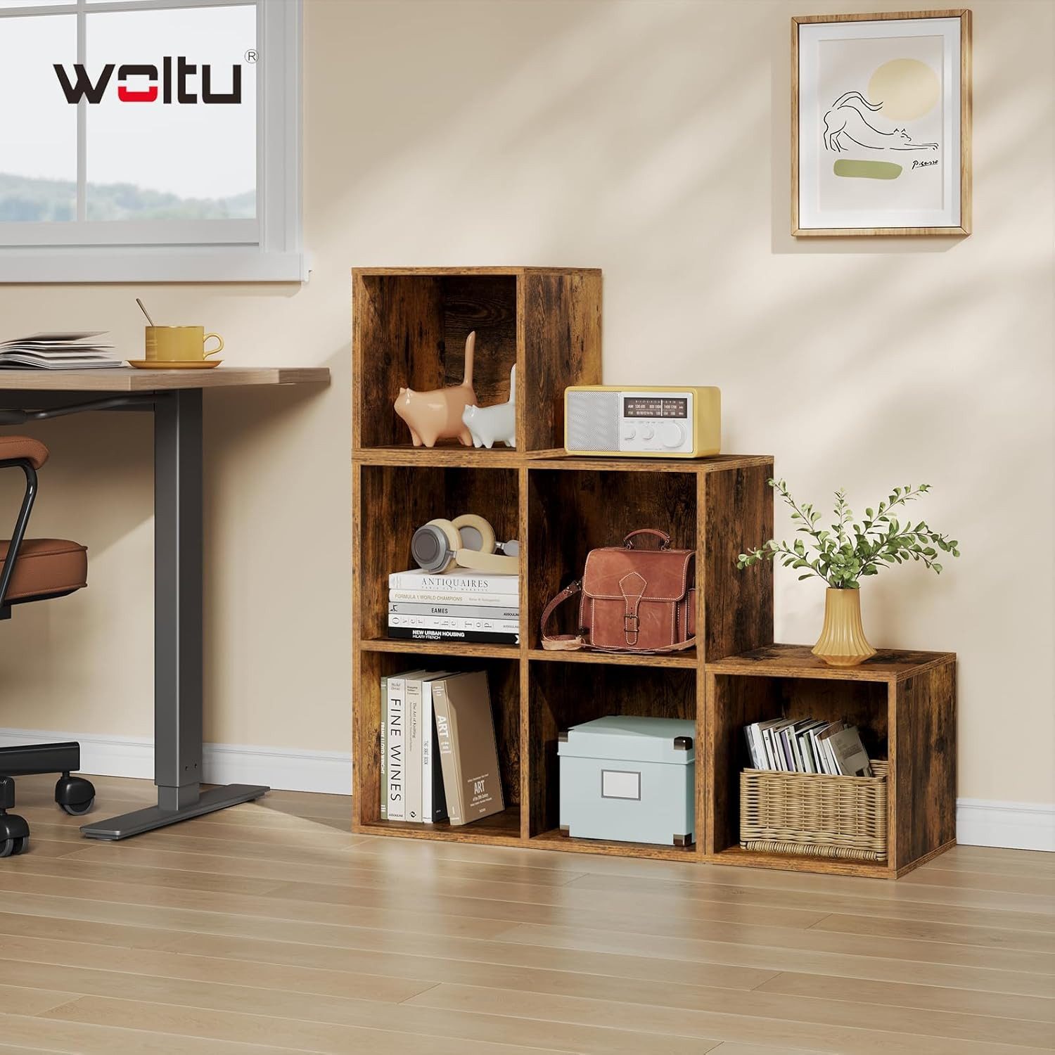 Woltu Bücherregal, 1-tlg., Würfelregal Schrank mit günstig online kaufen