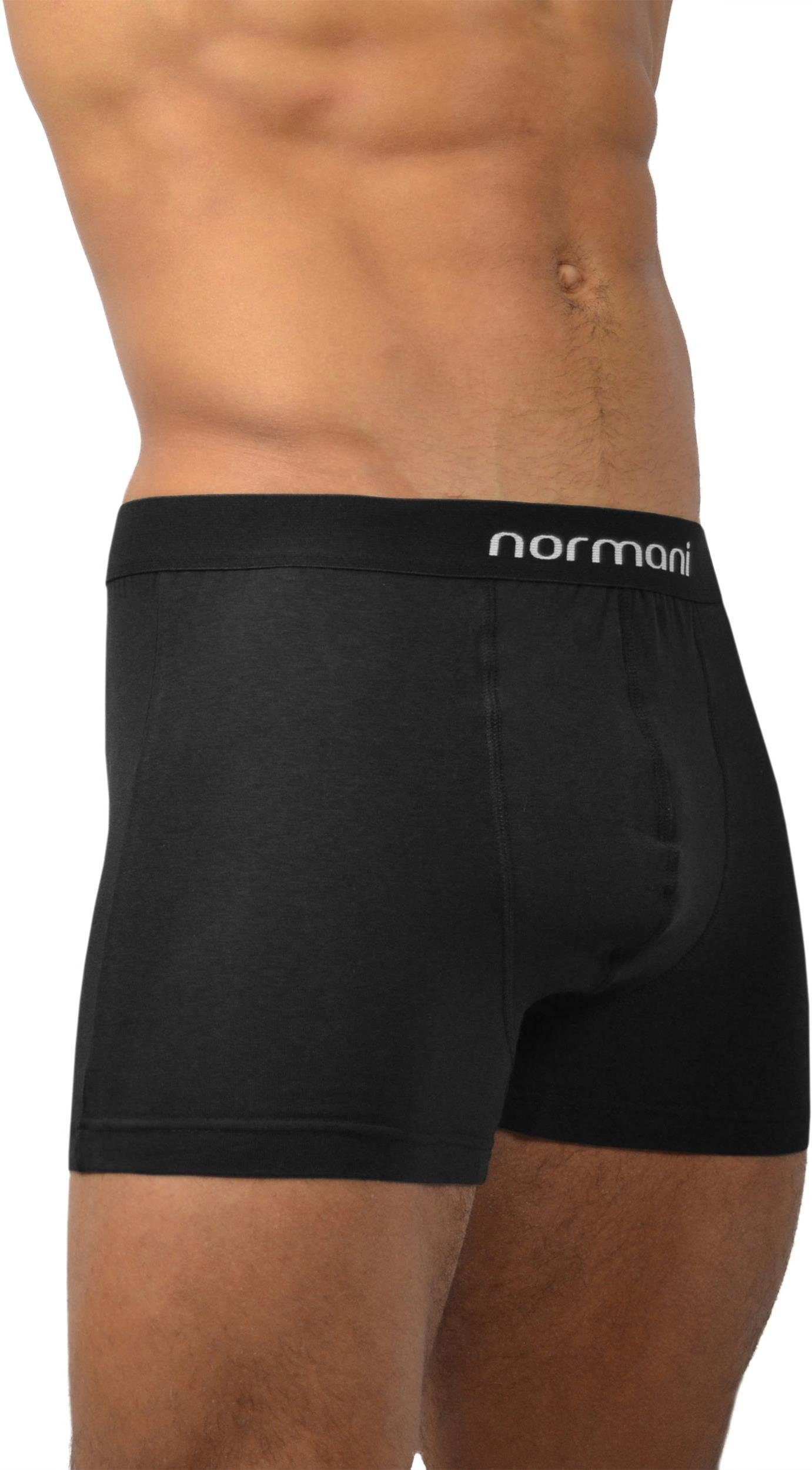 normani Retro aus Boxer atmungsaktiver 6 Black Baumwolle Unterhose Retro Basic Baumwolle Boxershorts Stück aus