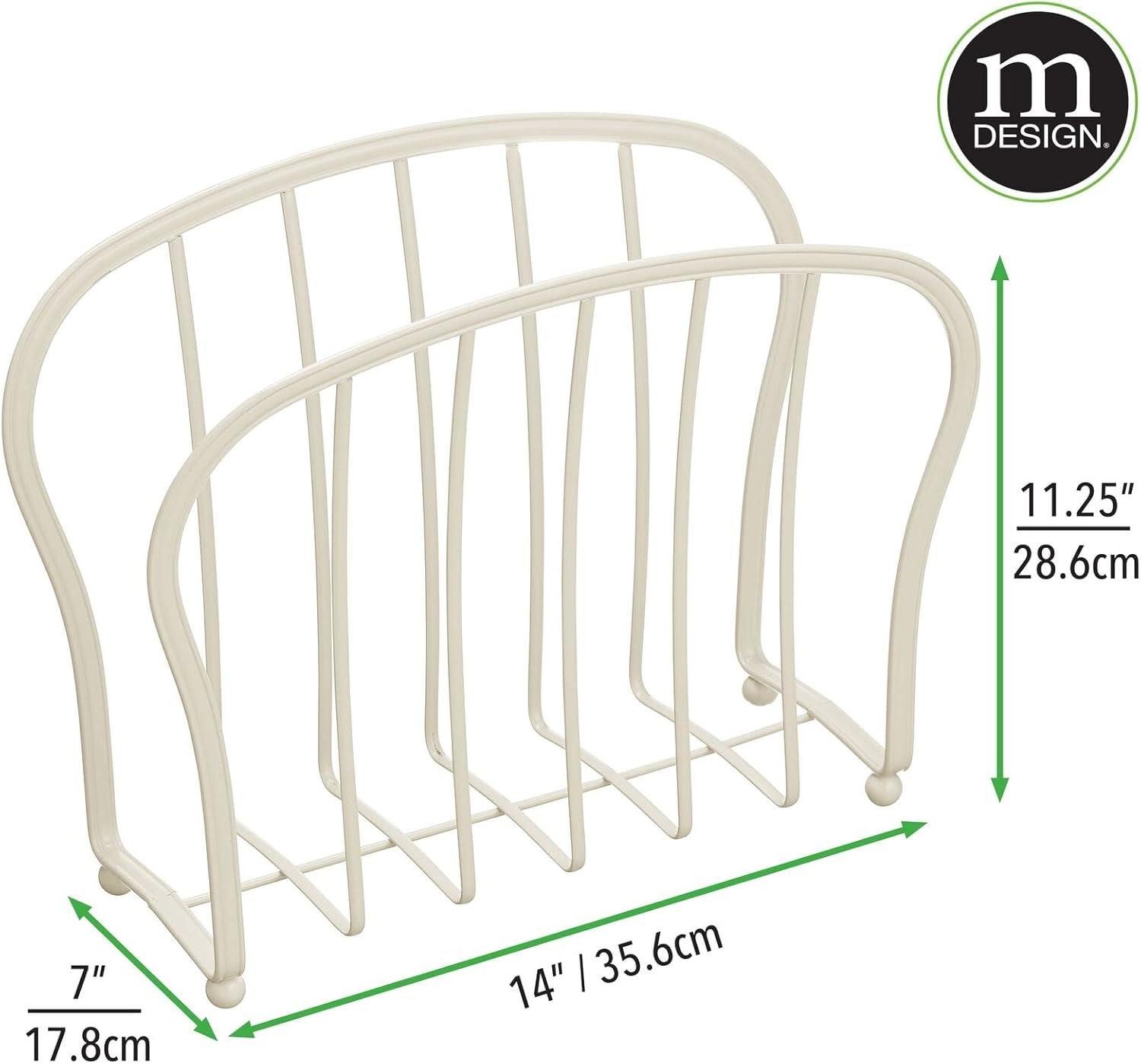 mDesign Badaccessoire-Set Zeitungshalter Metalldraht creme Magazinständer Zeitschriftenkorb 35