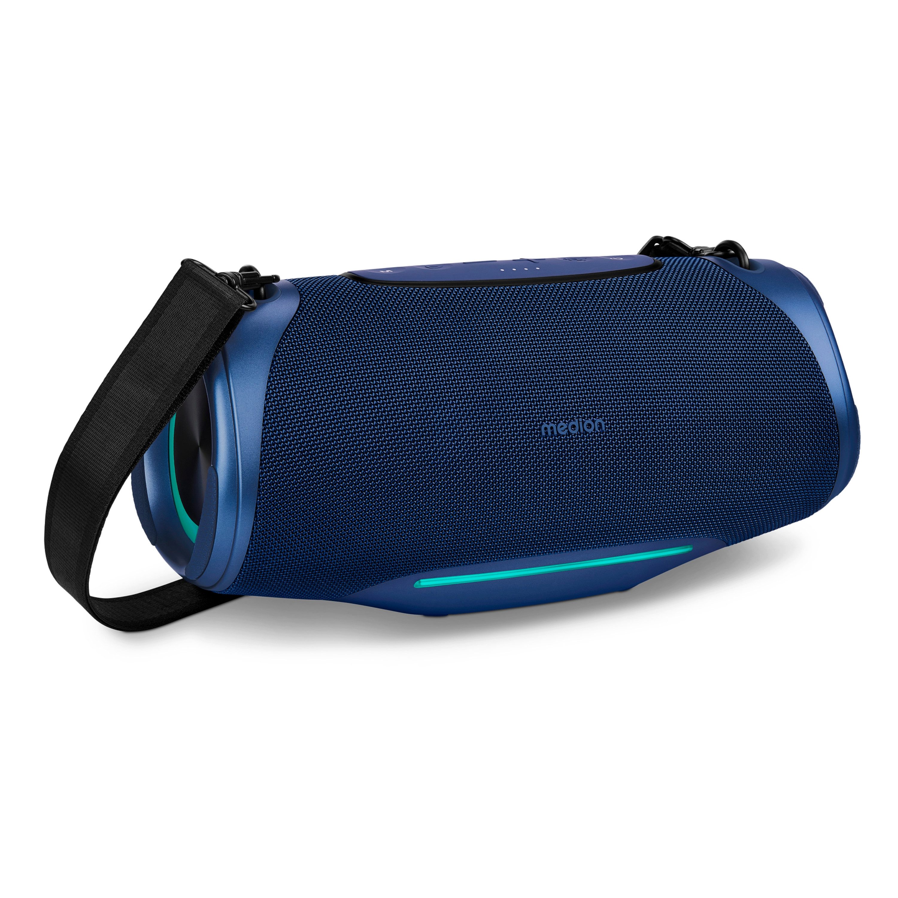 Medion® LIFE® P61762 (MD 43762) L Bluetooth-Lautsprecher (50 W, tragbar, Bass Boost, Musikbox, RGB, IPX7, Powerbank, Blau)