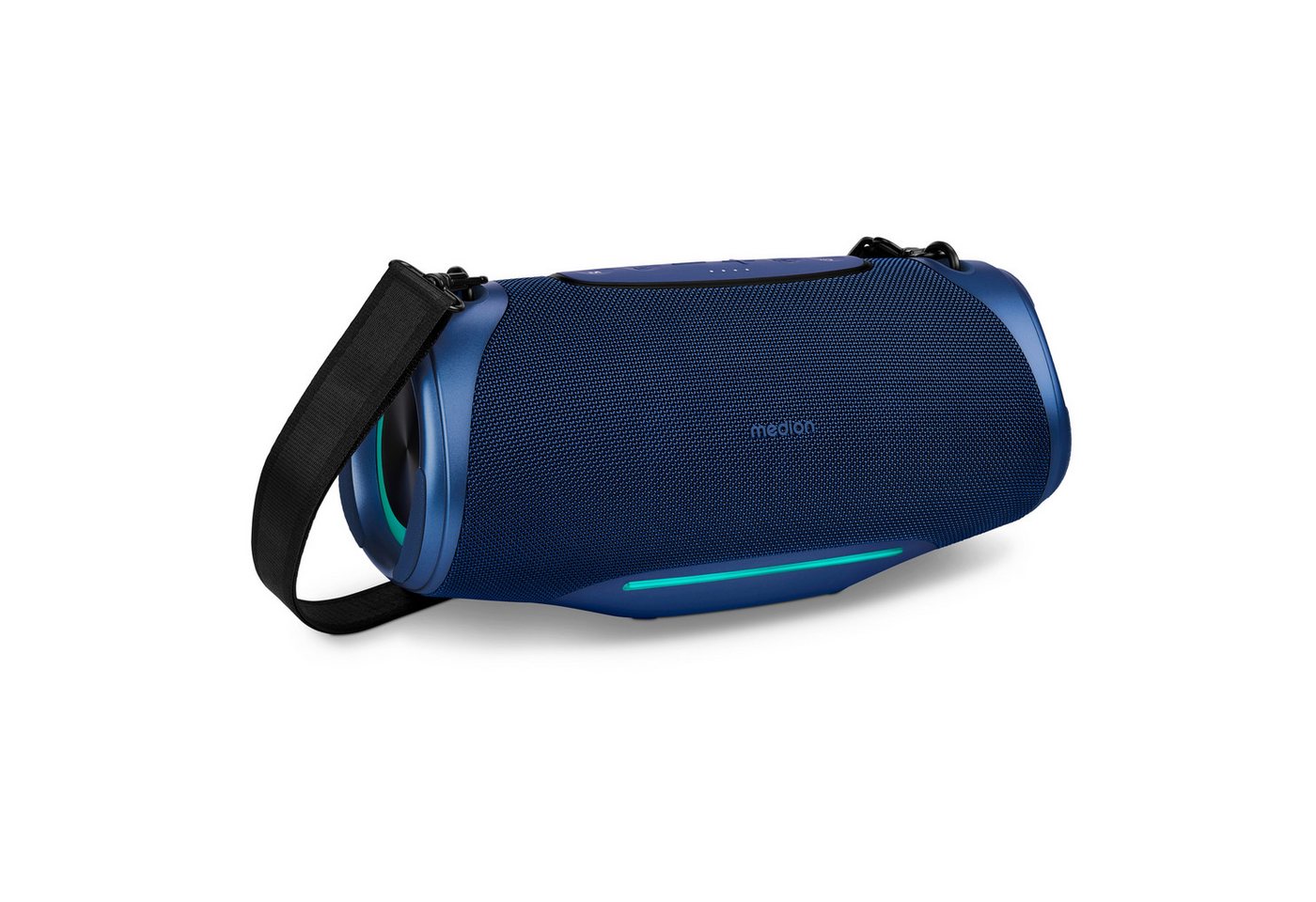 Medion® LIFE® P61762 (MD 43762) L Bluetooth-Lautsprecher (A2DP Bluetooth, AVRCP Bluetooth, Bluetooth, 50 W, tragbar, Bass Boost, Musikbox, RGB, IPX7, Powerbank, Blau)