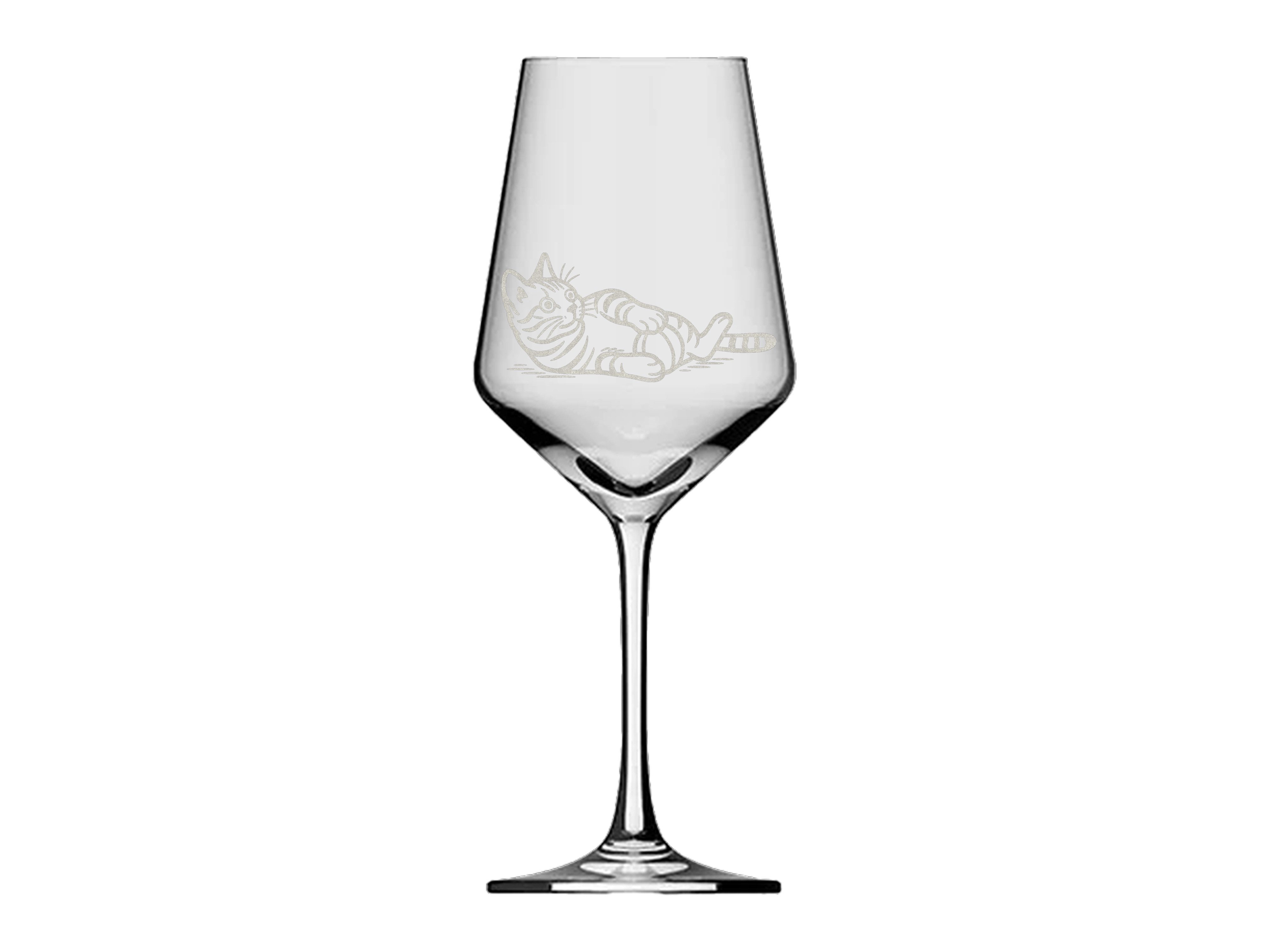eXODA Weinglas Motiv niedliche Katze beim Spielen mit Gravur, 1-tlg., Glas, Atemberaubende Darstellung