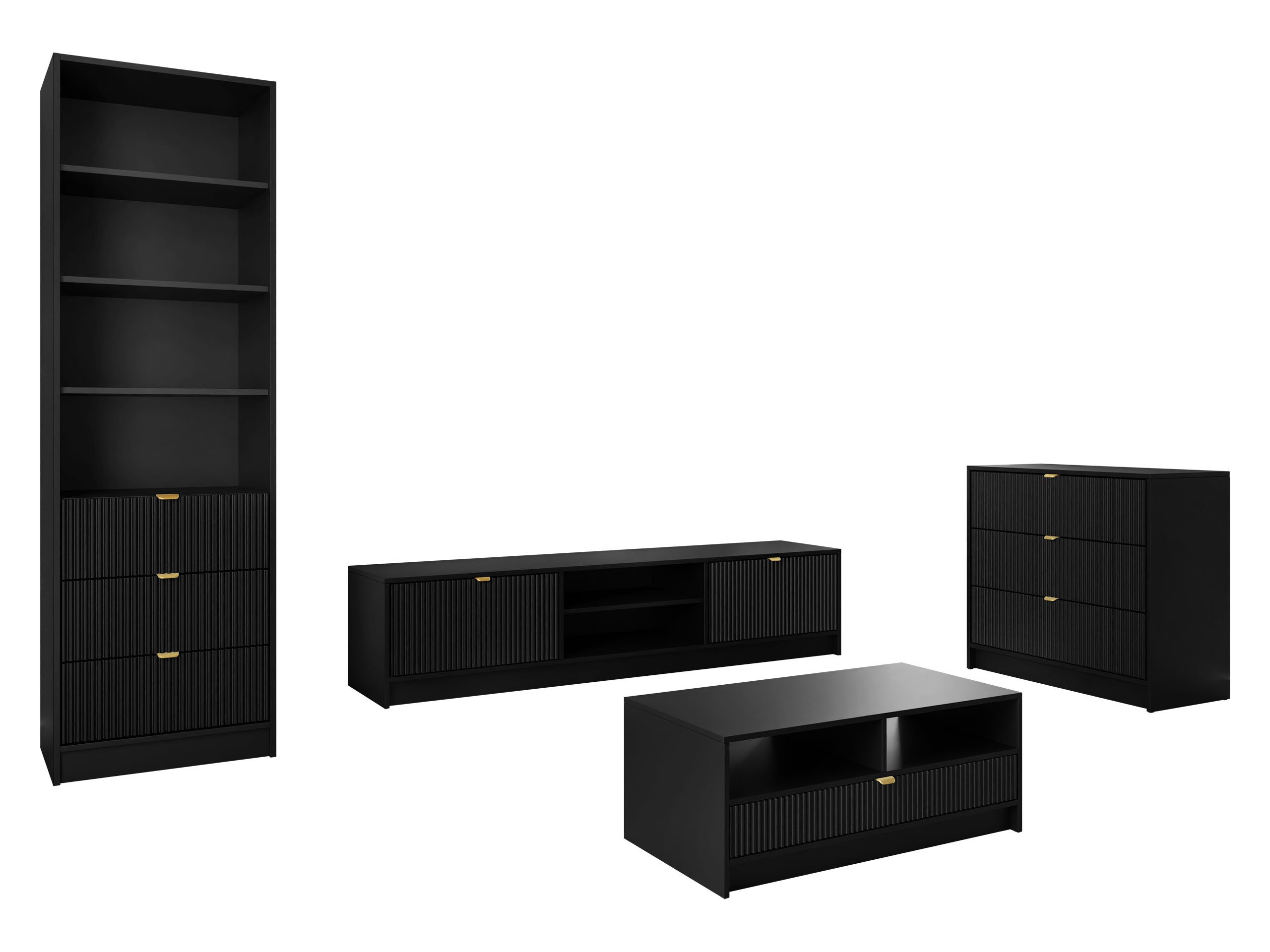 MIRJAN24 Wohnzimmer-Set Tireno VII, (4er-Set, Kommode, günstig online kaufen