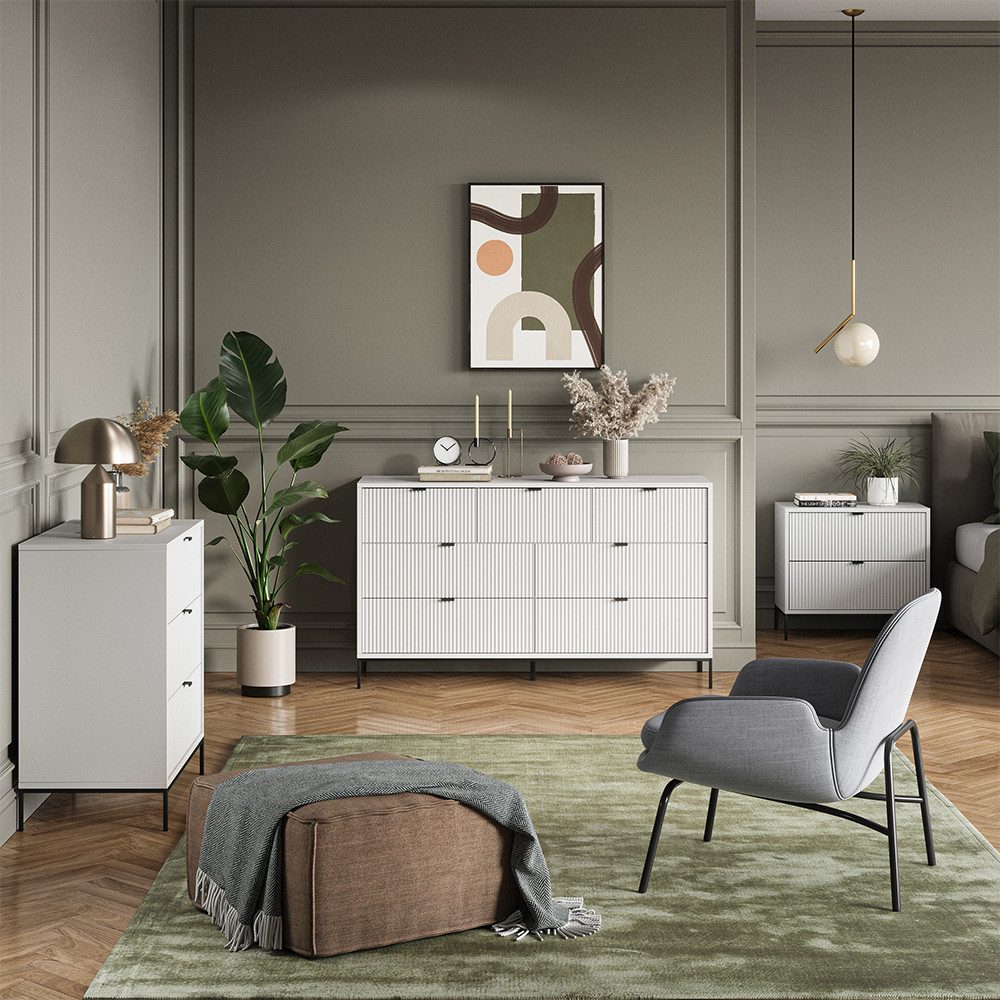 Vicco Bücherregal Eliza, Weiß, 60 x 180 cm mit 5 Fächern