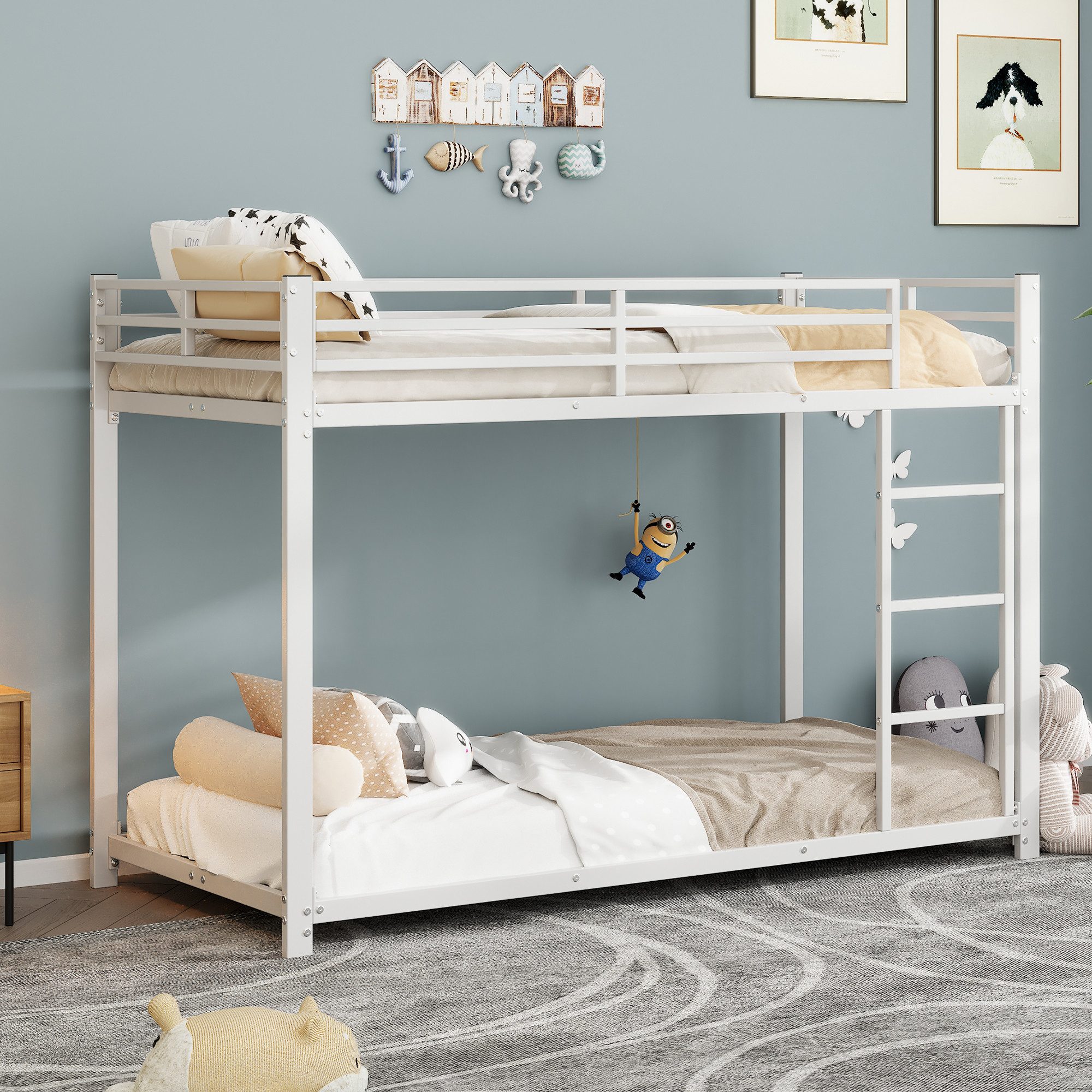 STILVORA Etagenbett 90×200 mit Metalllattenrost,Doppelbett ohne günstig online kaufen