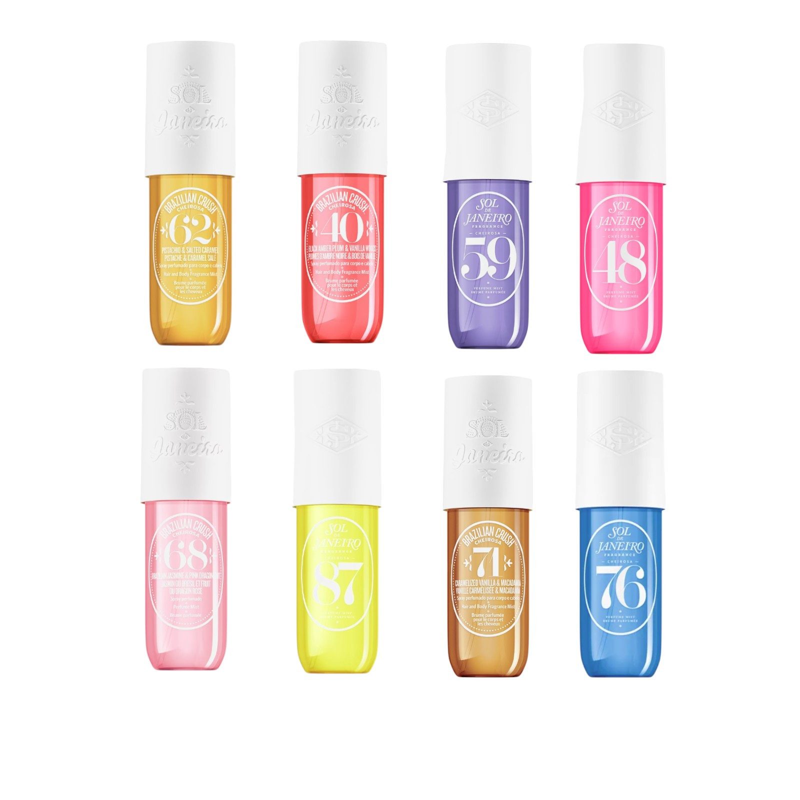 Sol de Janeiro Körperspray Sol de Janerio Perfume Mist Jahresvorrat 8er Set, 8-tlg.