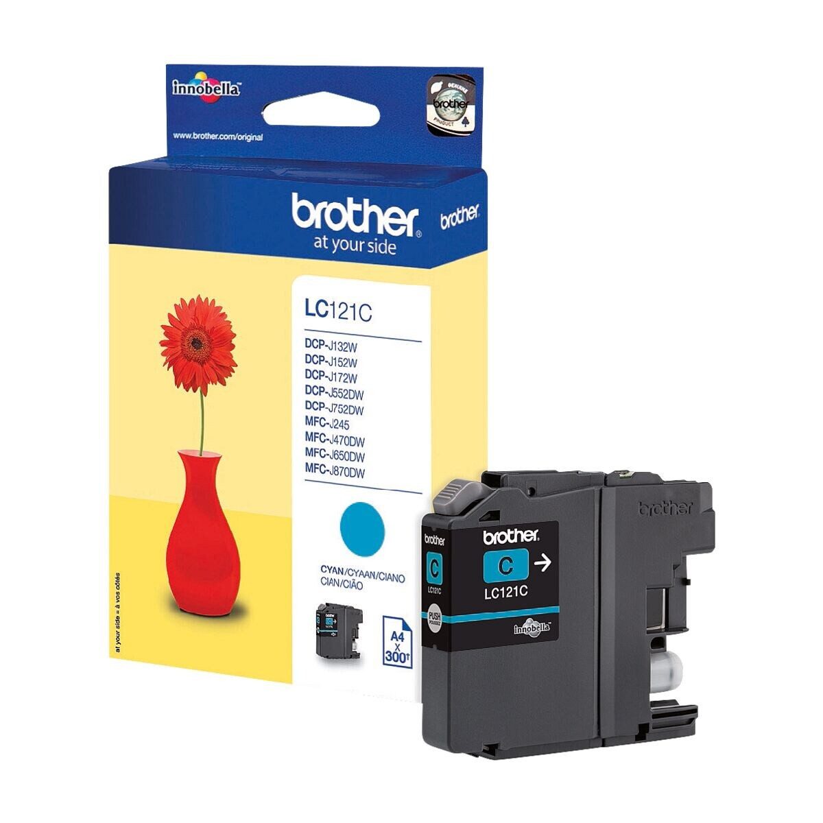 Brother LC-121C Tintenpatrone (1-tlg., Original Druckerpatrone, cyan)