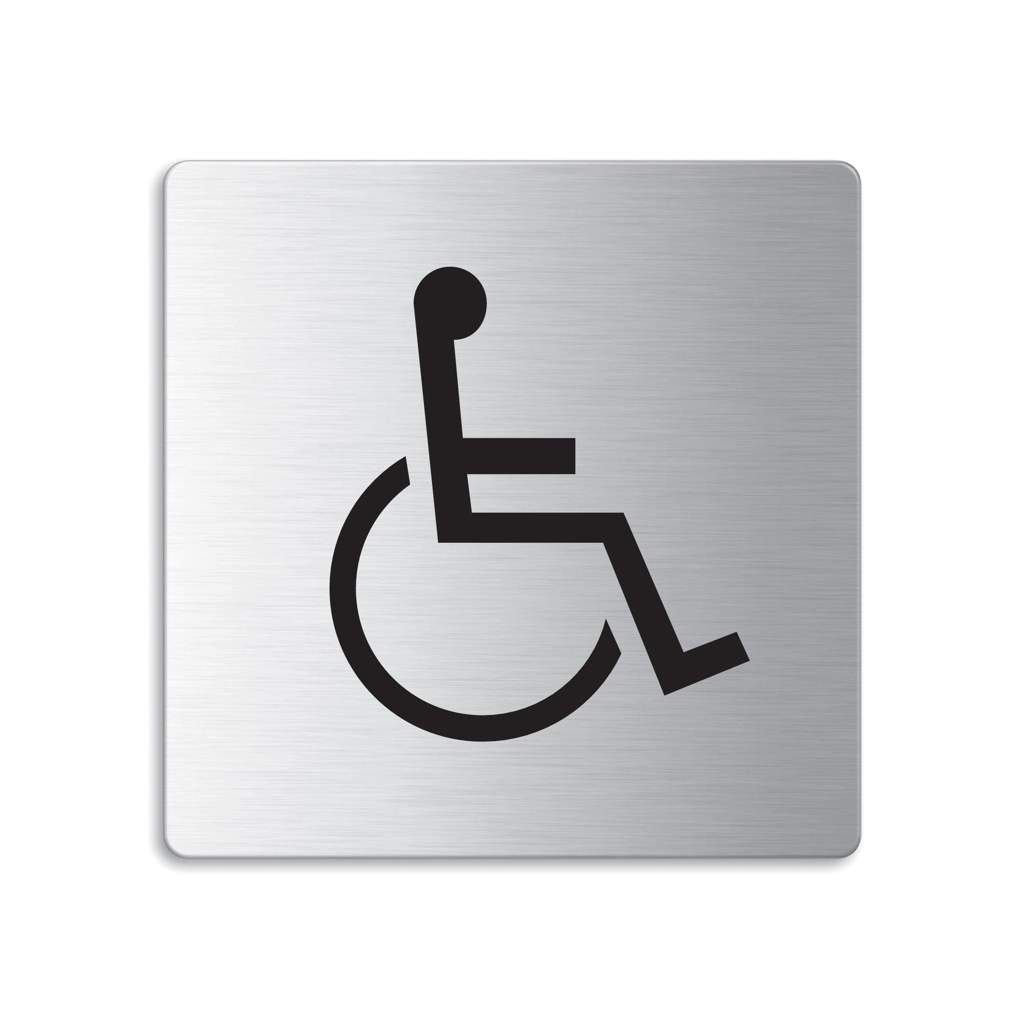 OFFORM DESIGN Hinweisschild Behinderte Barrierefrei Edelstahl gebürstet 85×85 mm, (1 St)