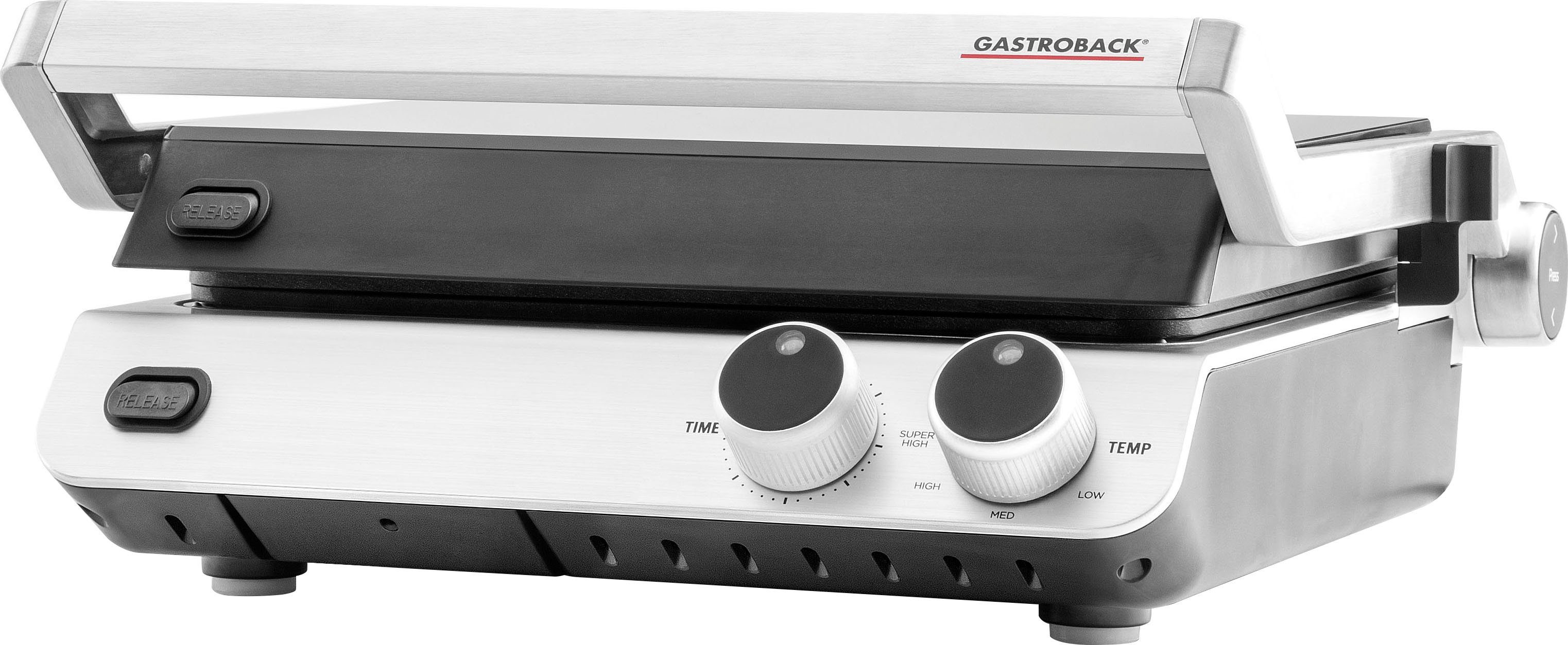 Gastroback Kontaktgrill 42537 Design BBQ Pro, 2000 W, Schnelles Aufheizen  (2.000 - 2.400 Watt Hochleistungsthermostat) | Kontaktgrills
