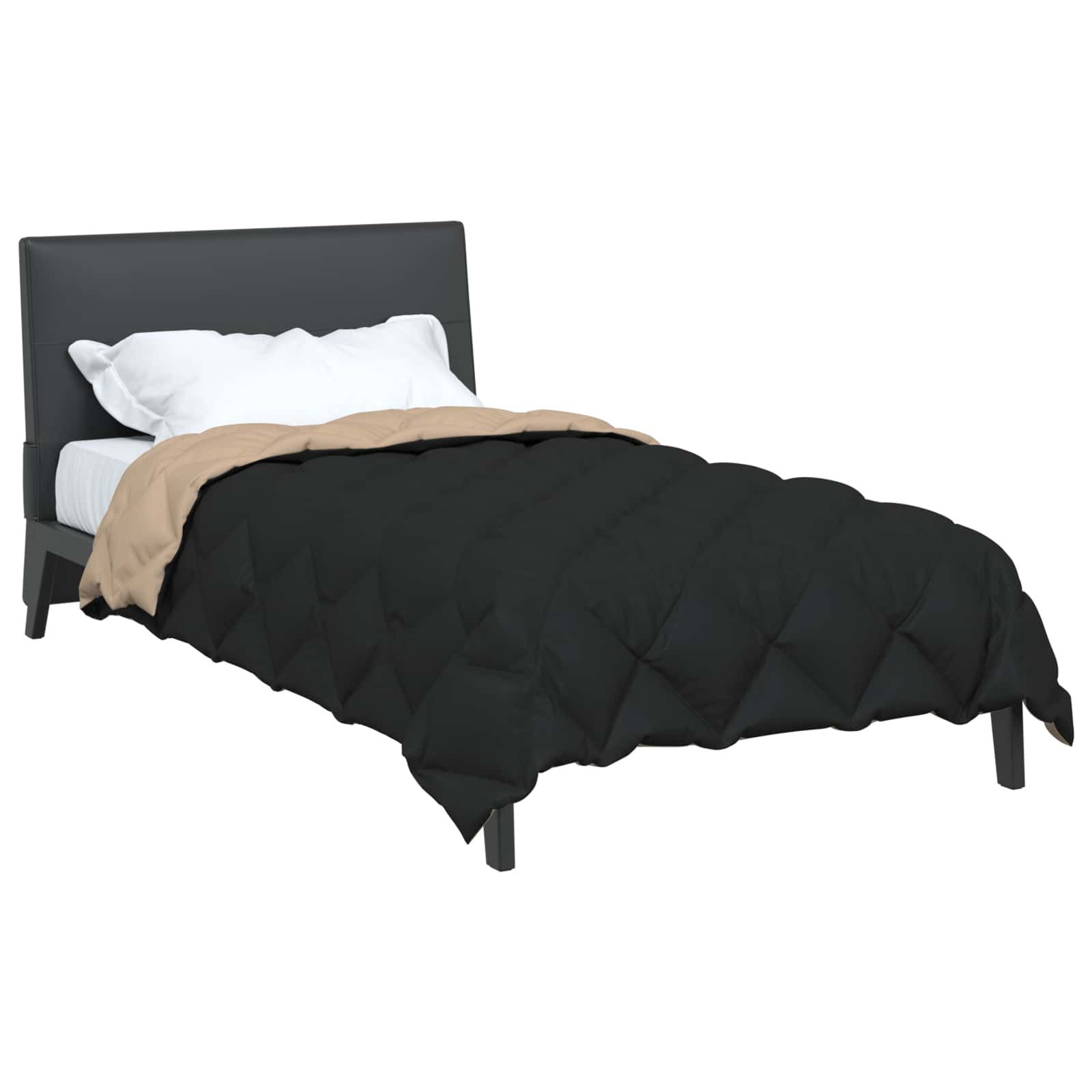 vidaXL Baumwollbettdecke Winterbettdecke Schwarz und Taupe 200 x 140 cm Mik günstig online kaufen
