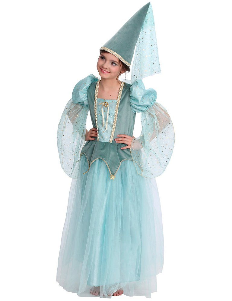 CHAKS Kostüm Prinzessin Kostüm 'Adelia' für Mädchen - Blau Glit