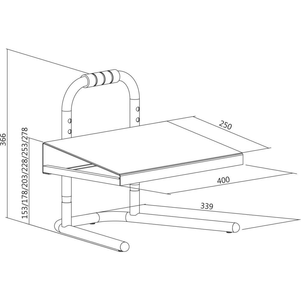 LogiLink Fußstütze Freistehende, verstellbare Fußstütze, belastbar bis 25 kg EO0007, ergonomisch, höhenverstellbar, mit Schaumstoff-Belag