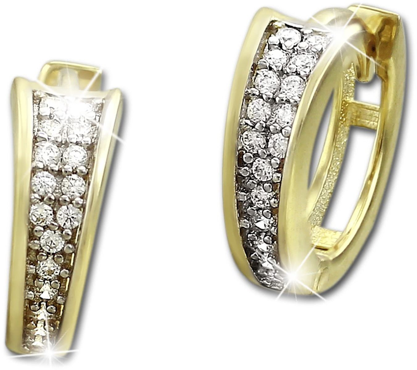 GoldDream Paar Creolen GoldDream Elegance Ohrringe Zirkonia weiß (Creolen), Damen Creolen Elegance aus 333 Gelbgold - 8 Karat, Farbe: gold, weiß