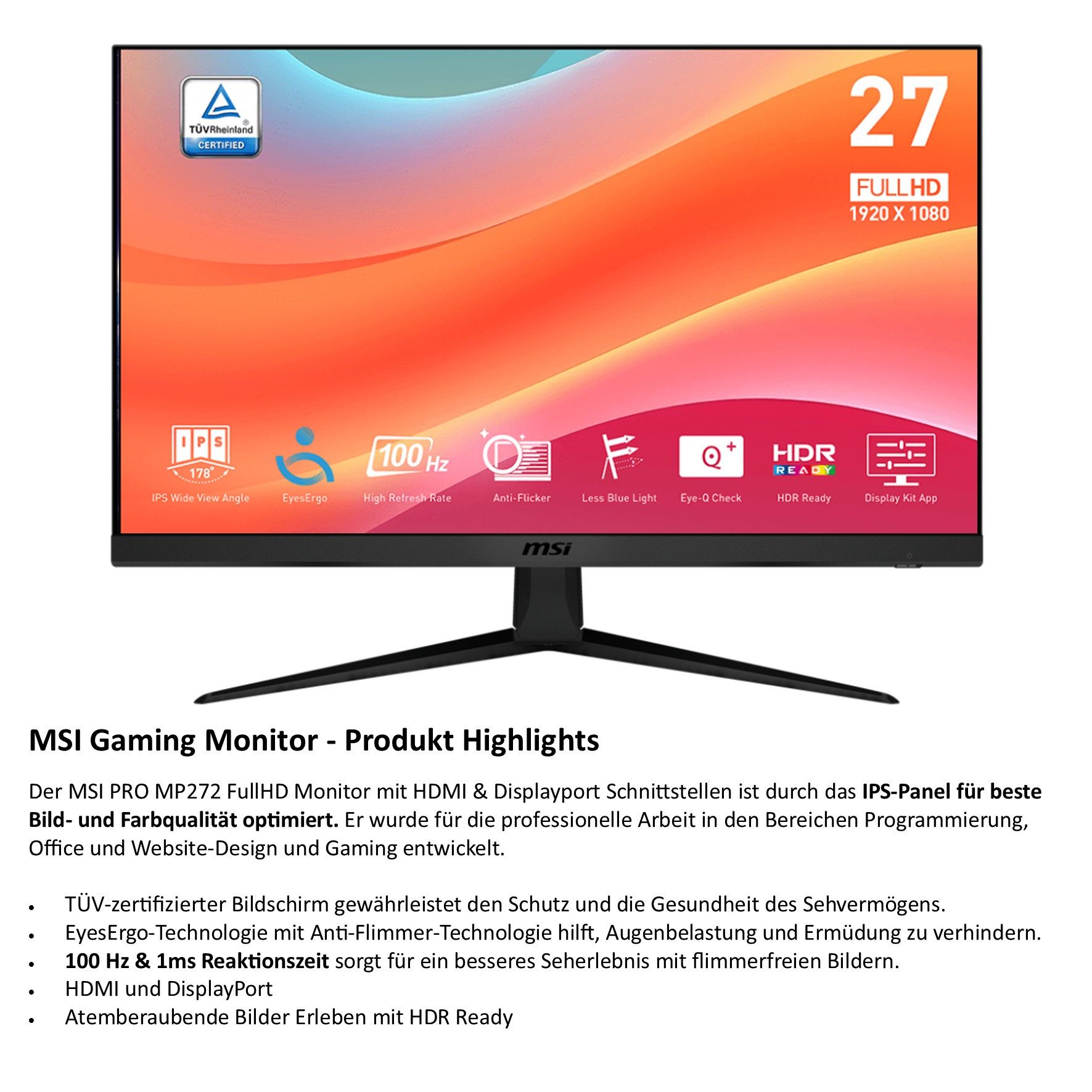 Meinpc AMD Ryzen 7 Set PC-Set (27,00 Zoll, AMD Ryzen 7 5700G, Radeon Vega, 32 GB RAM, 500 GB SSD, Gamer, Gaming, RGB)