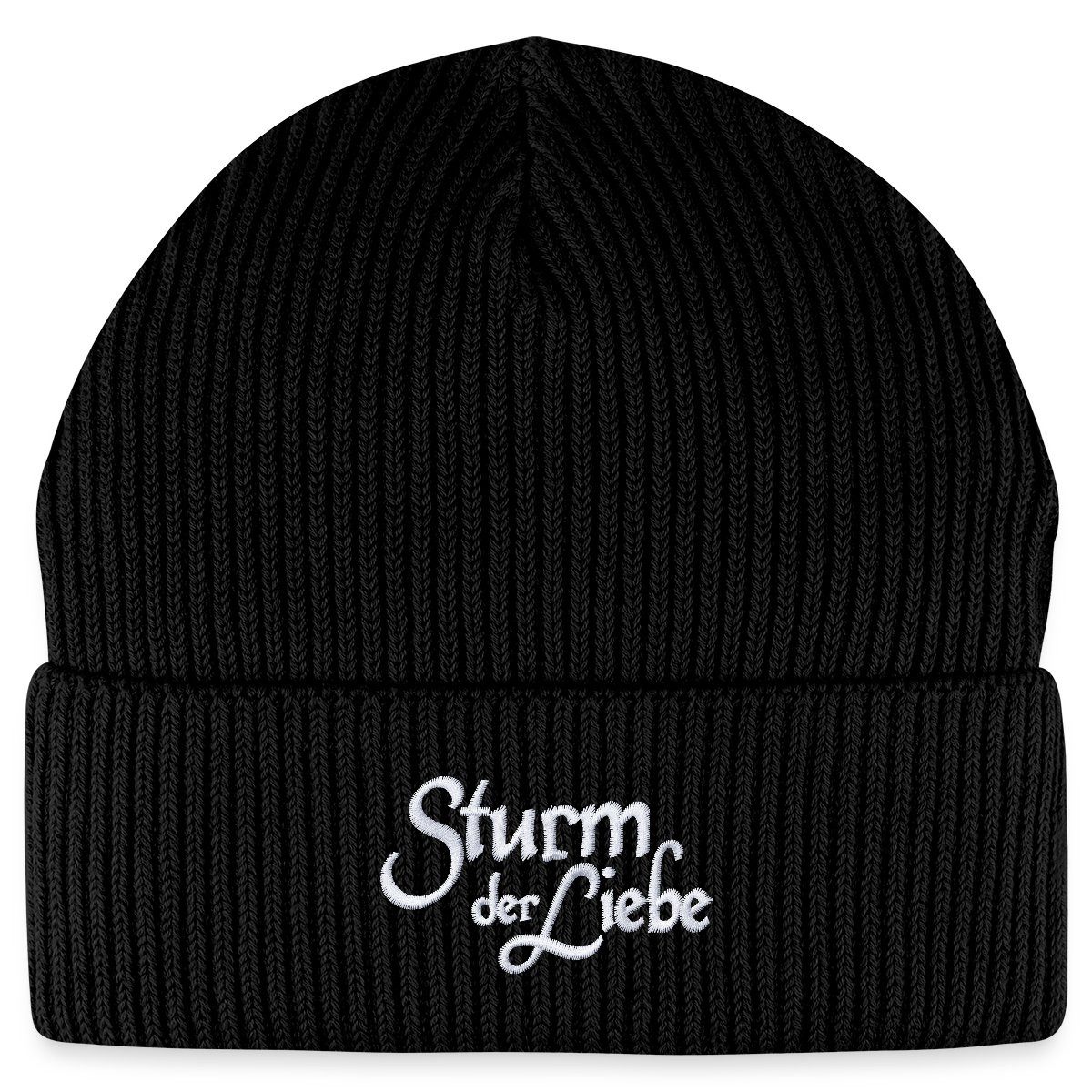 Spreadshirt Beanie Sturm der Liebe Offizielles Logo Gestickt Fisherman Beanie Bio Mütze (1-St)