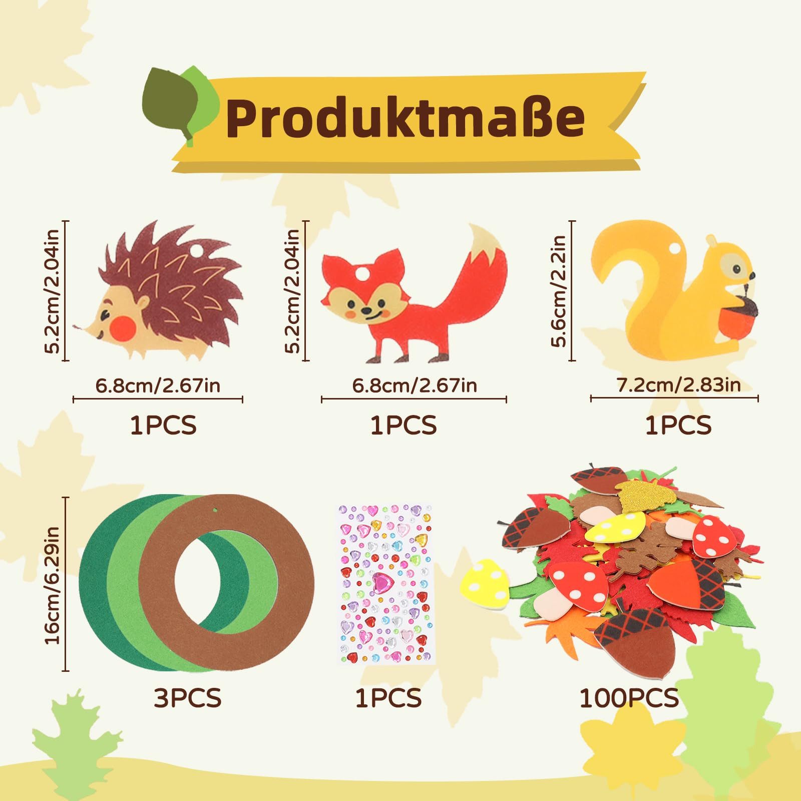 CLTYQ Hängedekoration Herbst Bastelset für Kinder, Kranz Bastelset mit Igel günstig online kaufen