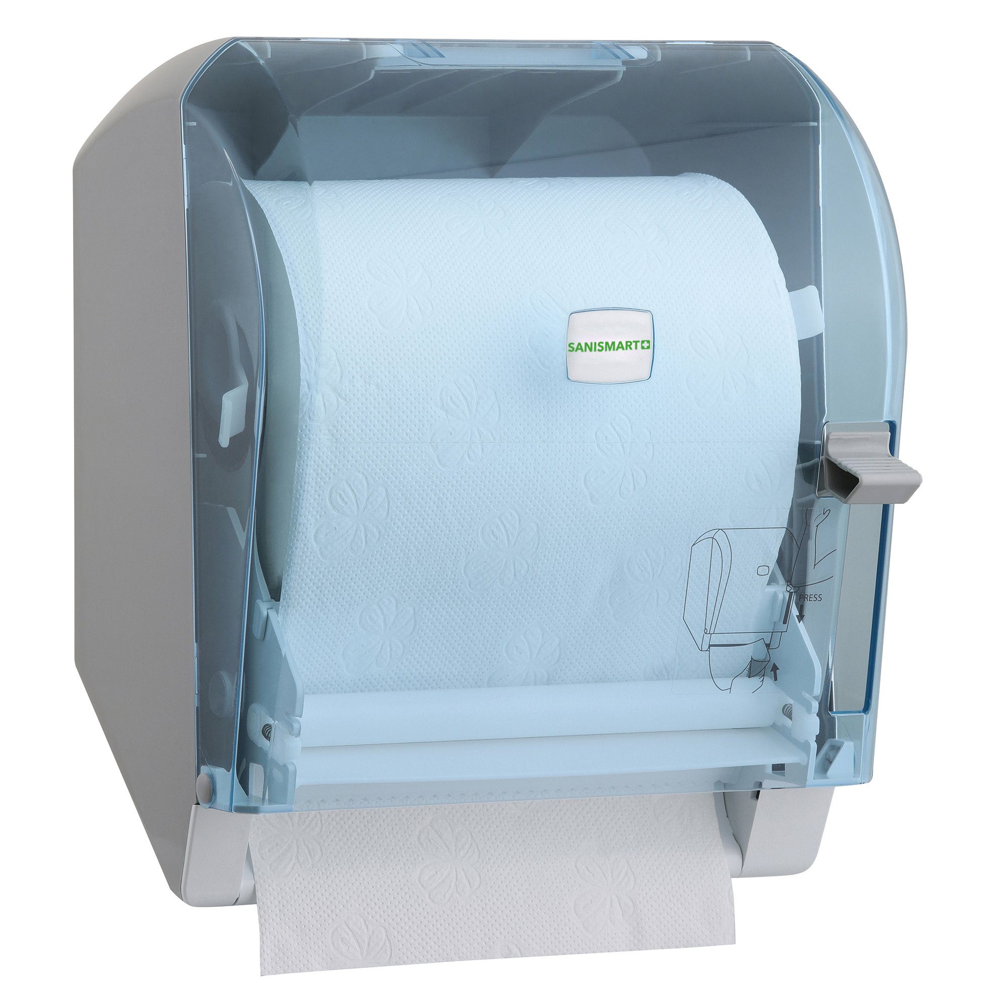 SANISMART Papierhandtuch SANISMART Handtuchrollenspender Kunststoff mit Hebelbedienung