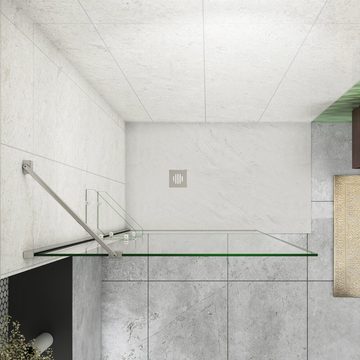 duschspa Duschwand Duschkabine Glaswand Trennwand Walk in Dusche 8mm Nano Glas, Einscheibensicherheitsglas, Sicherheitsglas, (Set), Glas