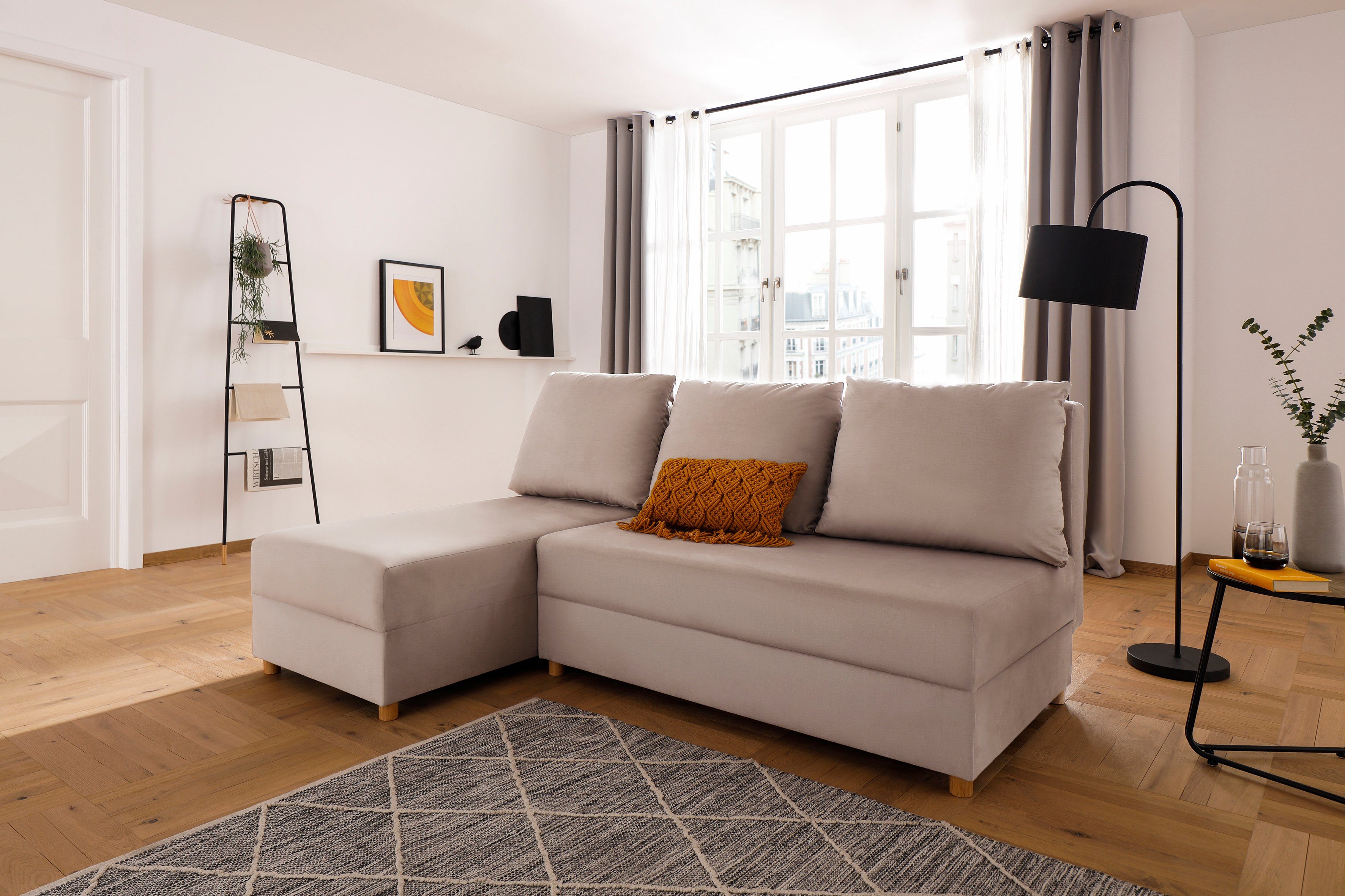 INOSIGN Ecksofa Mick L-Form, Longchair links/rechts montierbar, wahlweise mit Bettfunktion