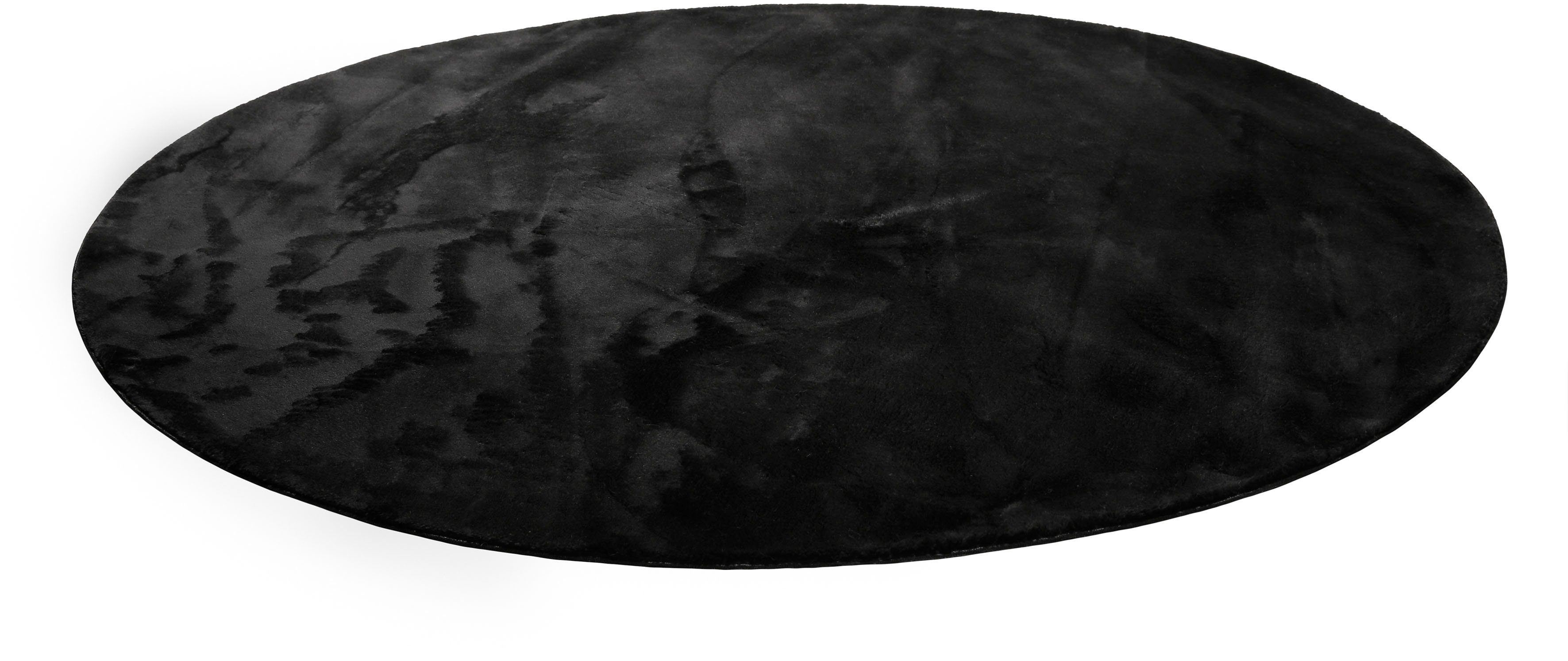 Homie Living Teppich Lago, rund, Höhe: 19 mm, Kurzflor, Uni Farben, ideal im Wohnzimmer & Schlafzimmer