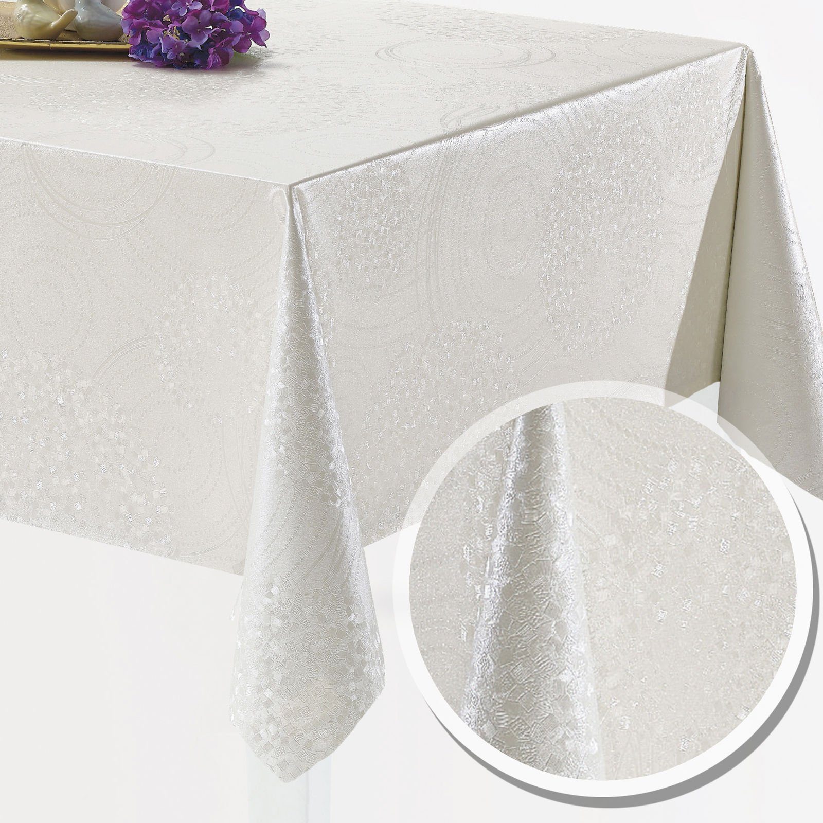Melody Gartentischdecke Wachstuch Tischdecke Gartentischdecke geprägt weiss günstig online kaufen