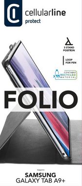 Cellularline Flip Case Folio Case für Samsung Galaxy Tab A9+ (2024), Bookcover, Schutzhülle, Smartphonehülle, stoßfest