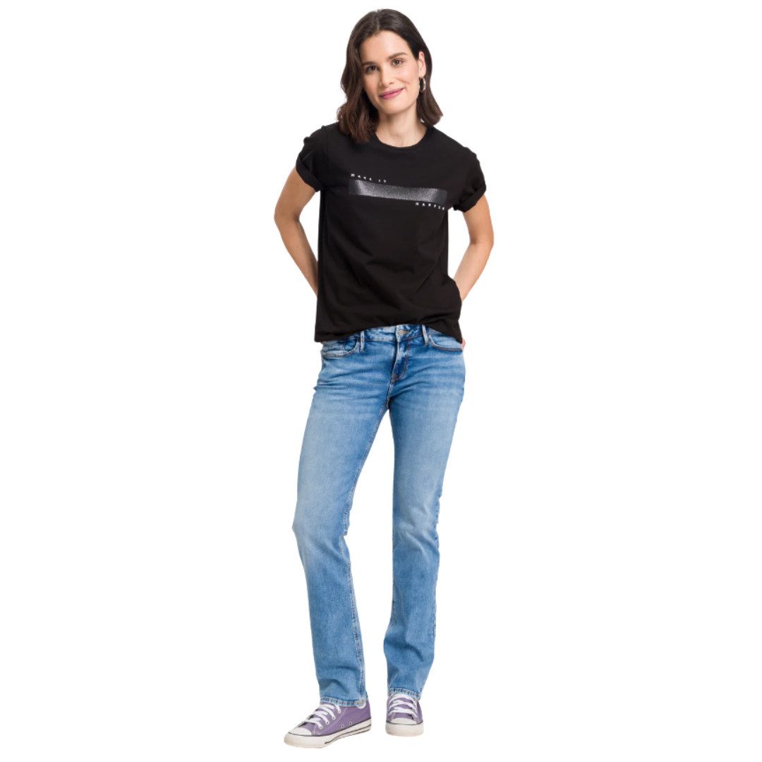 CROSS JEANS® Straight-Jeans Rose N487-076 Mid Blue 5-Pocket Style
