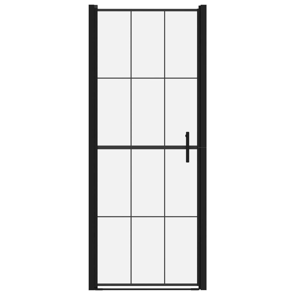 vidaXL Duschwand 81 x 195 cm Duschtür Hartglas 81x195 cm Schwarz