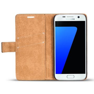 CoolGadget Handyhülle Retro Klapphülle für Samsung Galaxy S7 5,1 Zoll, Schutzhülle Wallet Case Kartenfach Hülle für Samsung Galaxy S7