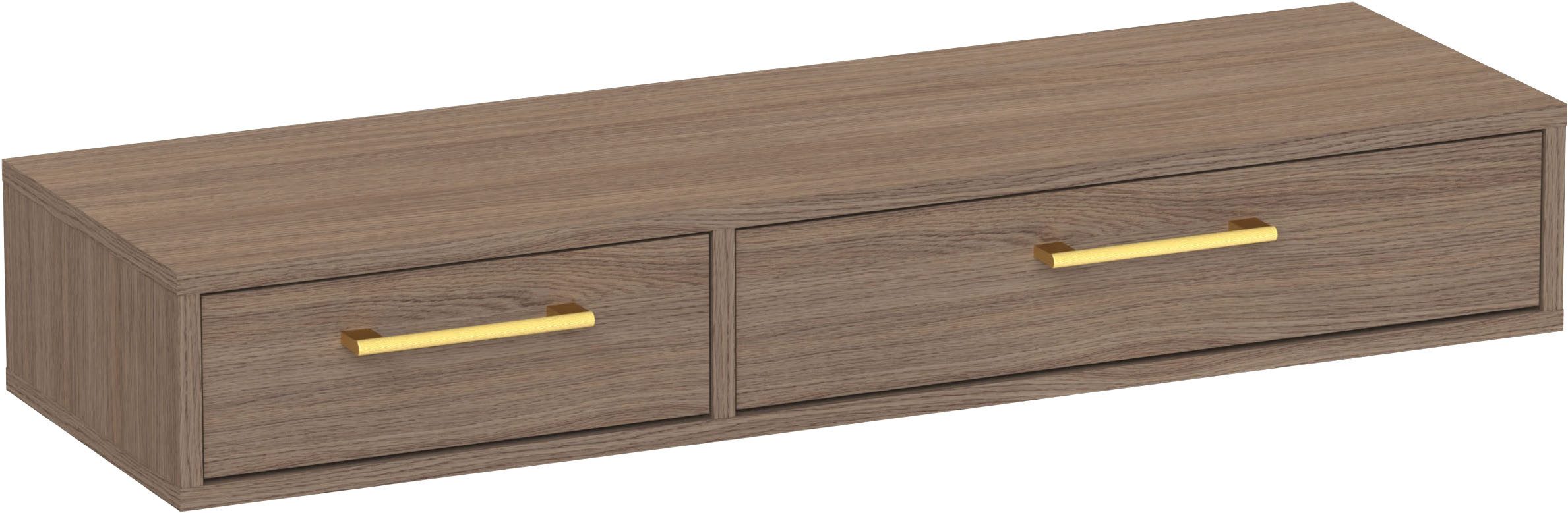 Schildmeyer Konsole Glenn, Art-Déco Design mit eleganten Goldakzenten, Made in Germany (1 St), Modernes Nussbaum mit goldfarbenen Details, Made in Germany