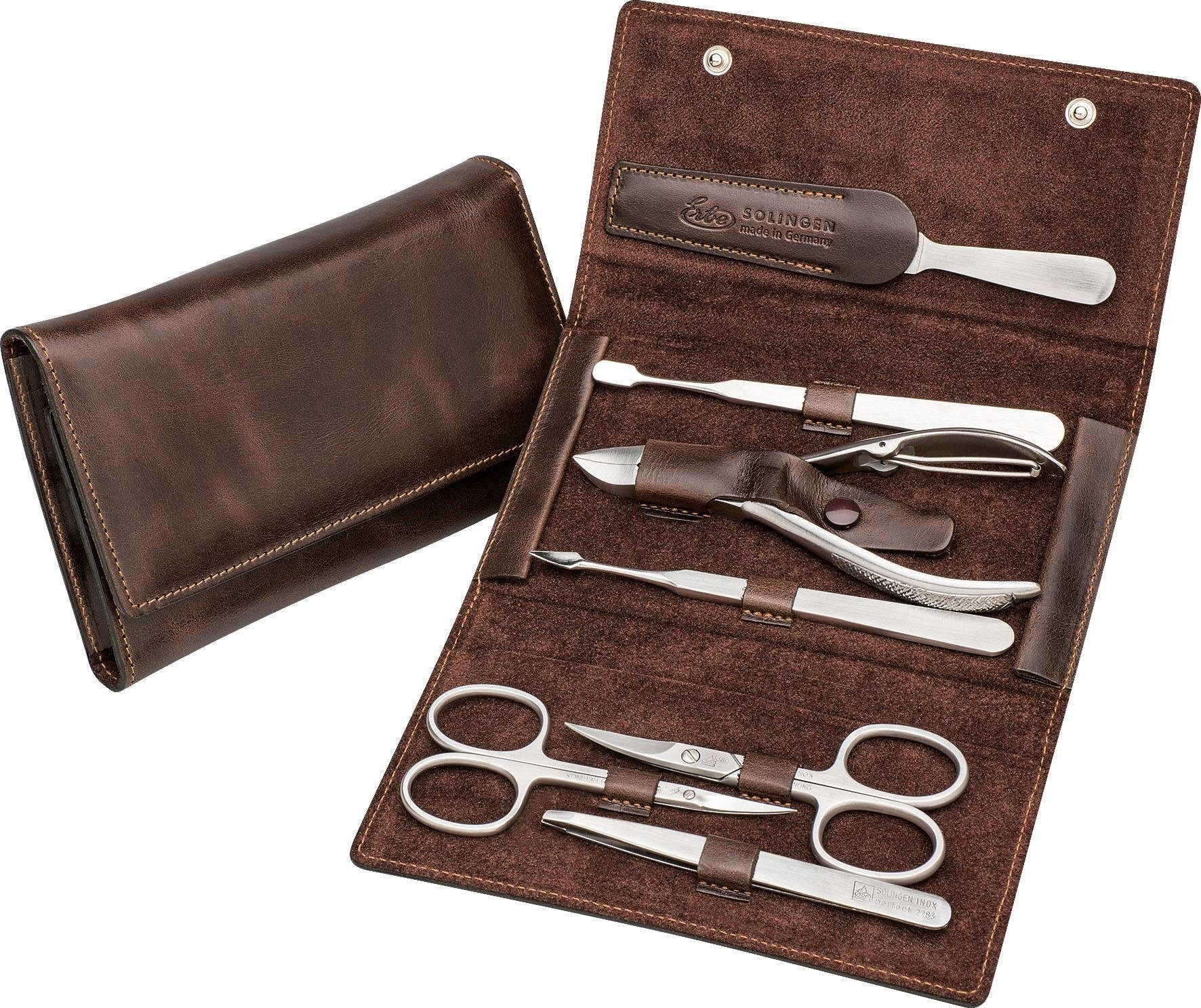 ERBE Maniküre-Etui Tuscany, 7 tlg., Antikleder-Etui mit Druckknopf, rostfre günstig online kaufen