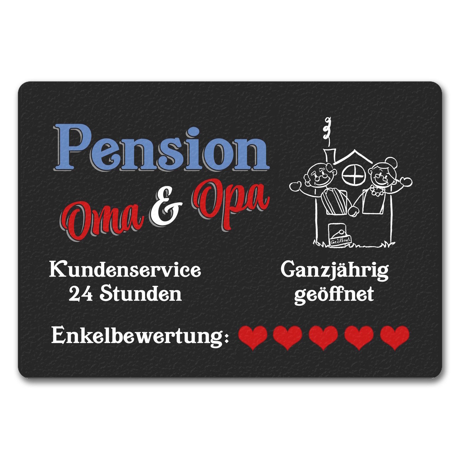 Fußmatte Pension Oma und Opa Fußmatte in 35x50 cm ohne Rand
