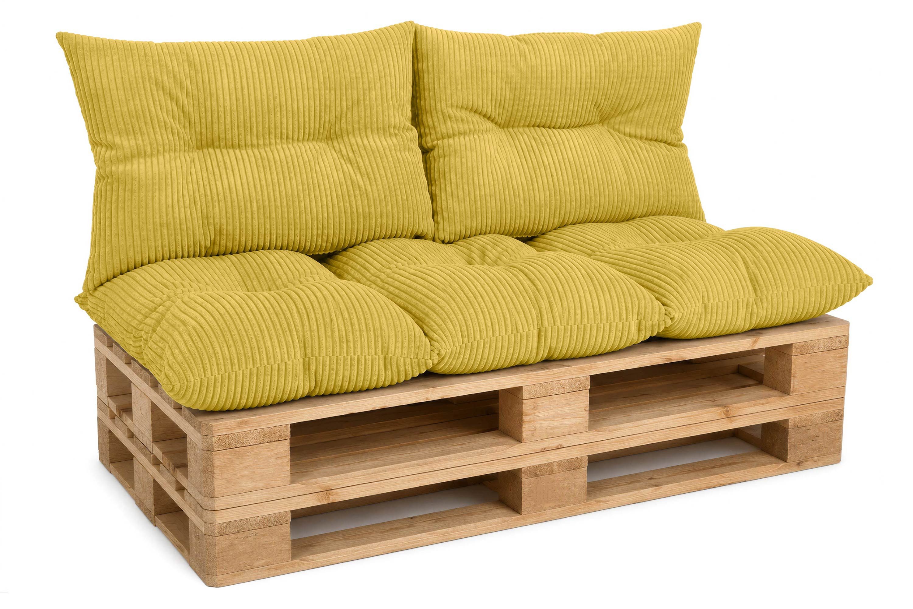 Amilian Palettenkissen Palettenauflagen Set 3-tlg., 120x80 cm + 2x 40x60 cm, für Palettenmöbel, Balkon, Terrasse und Wohnbereich