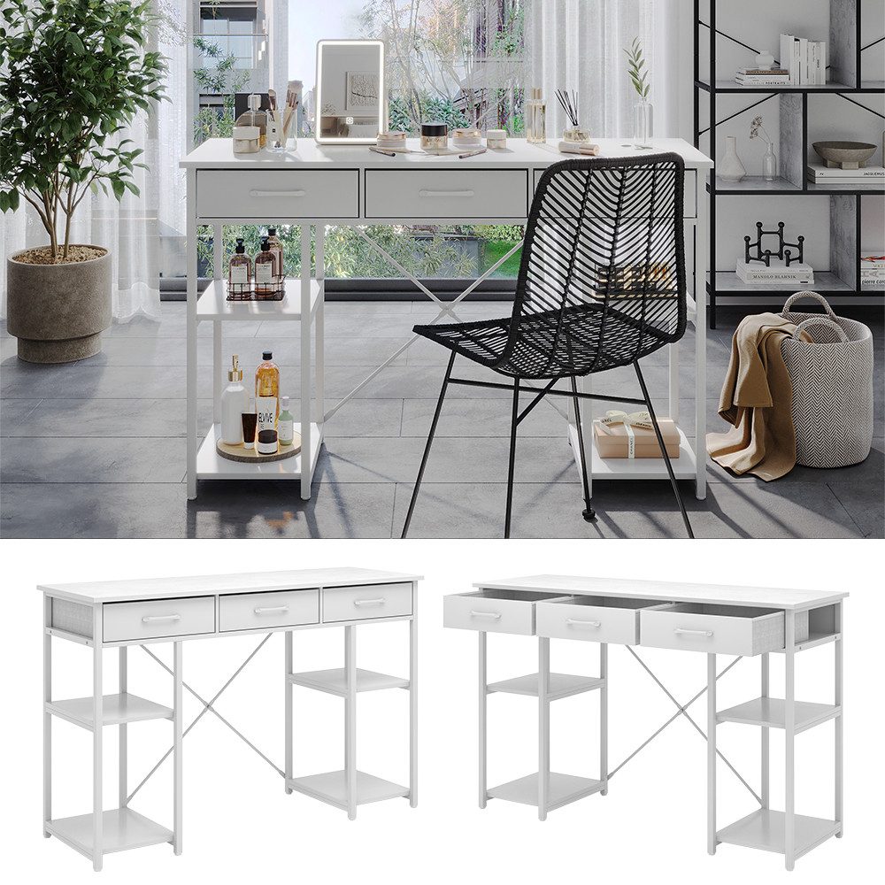 Vicco Schminktisch Chino, Weiß, 120 cm mit Schubladen günstig online kaufen