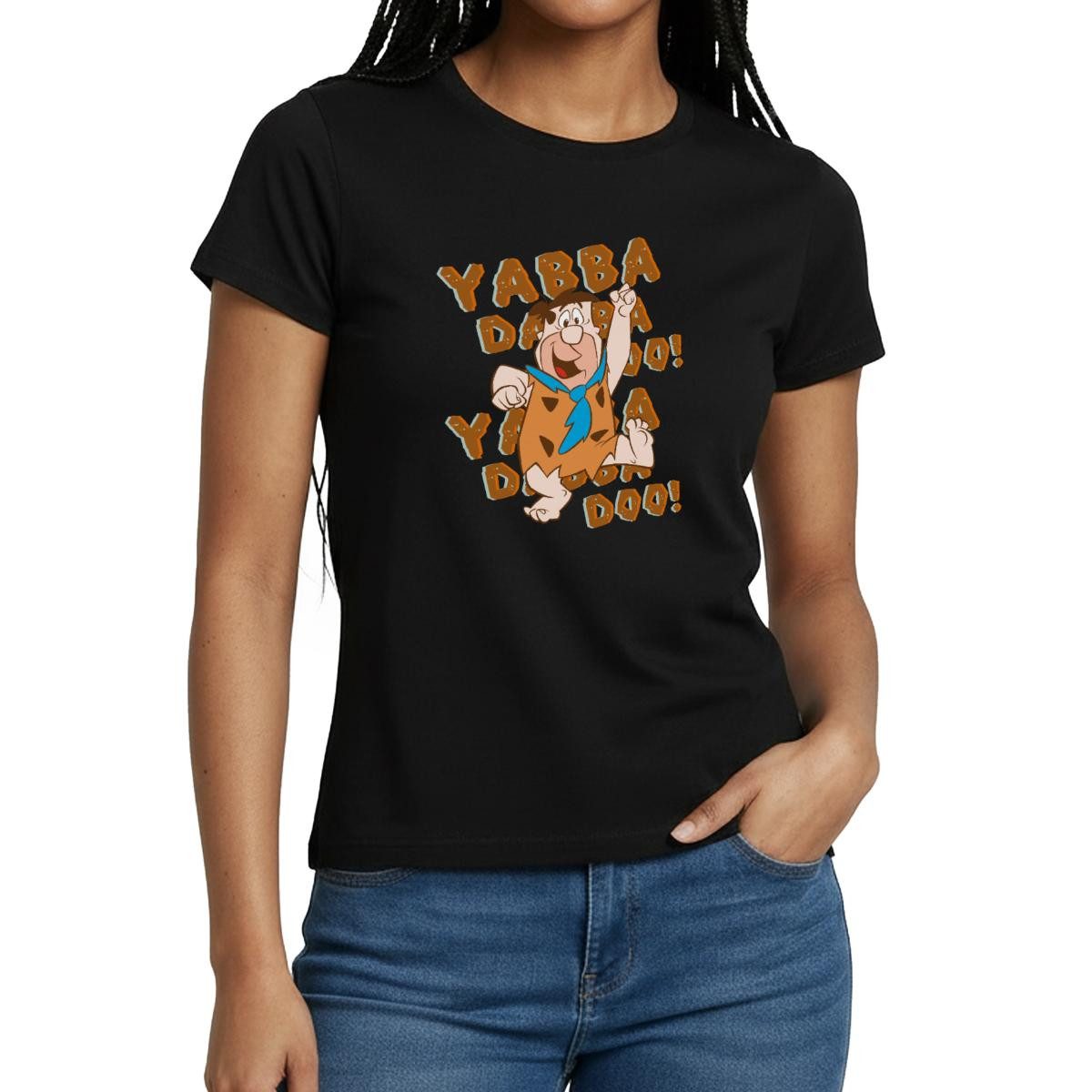 Spreadshirt T-Shirt The Flintstones Fred Feuerstein Yabba Dabba Doo Frauen T-Shirt (1-tlg)