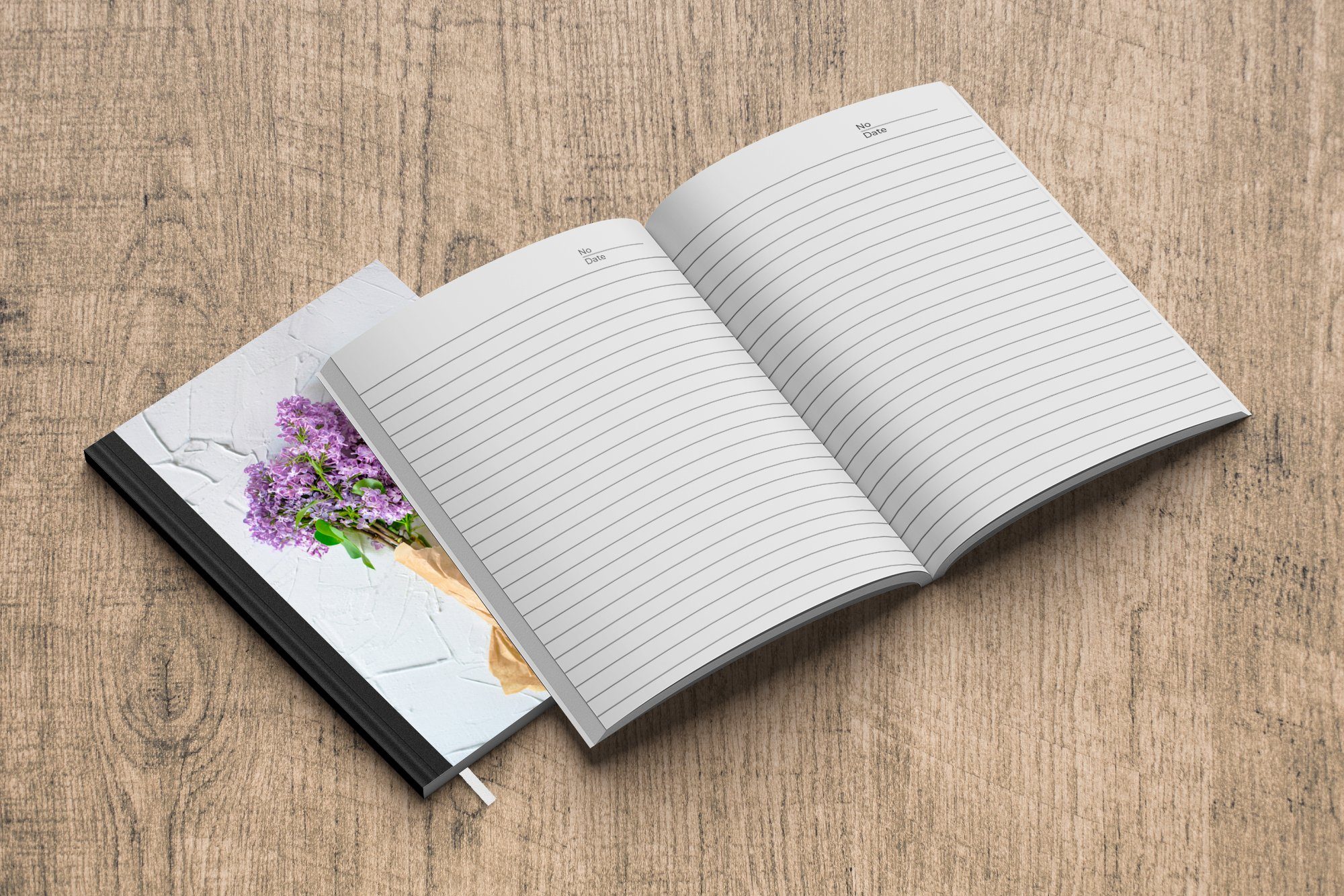 MuchoWow Haushaltsbuch Merkzettel, Journal, Notizbuch aus Tagebuch, Fliederblüten, A5, Seiten, Notizheft, 98 Blumenstrauß