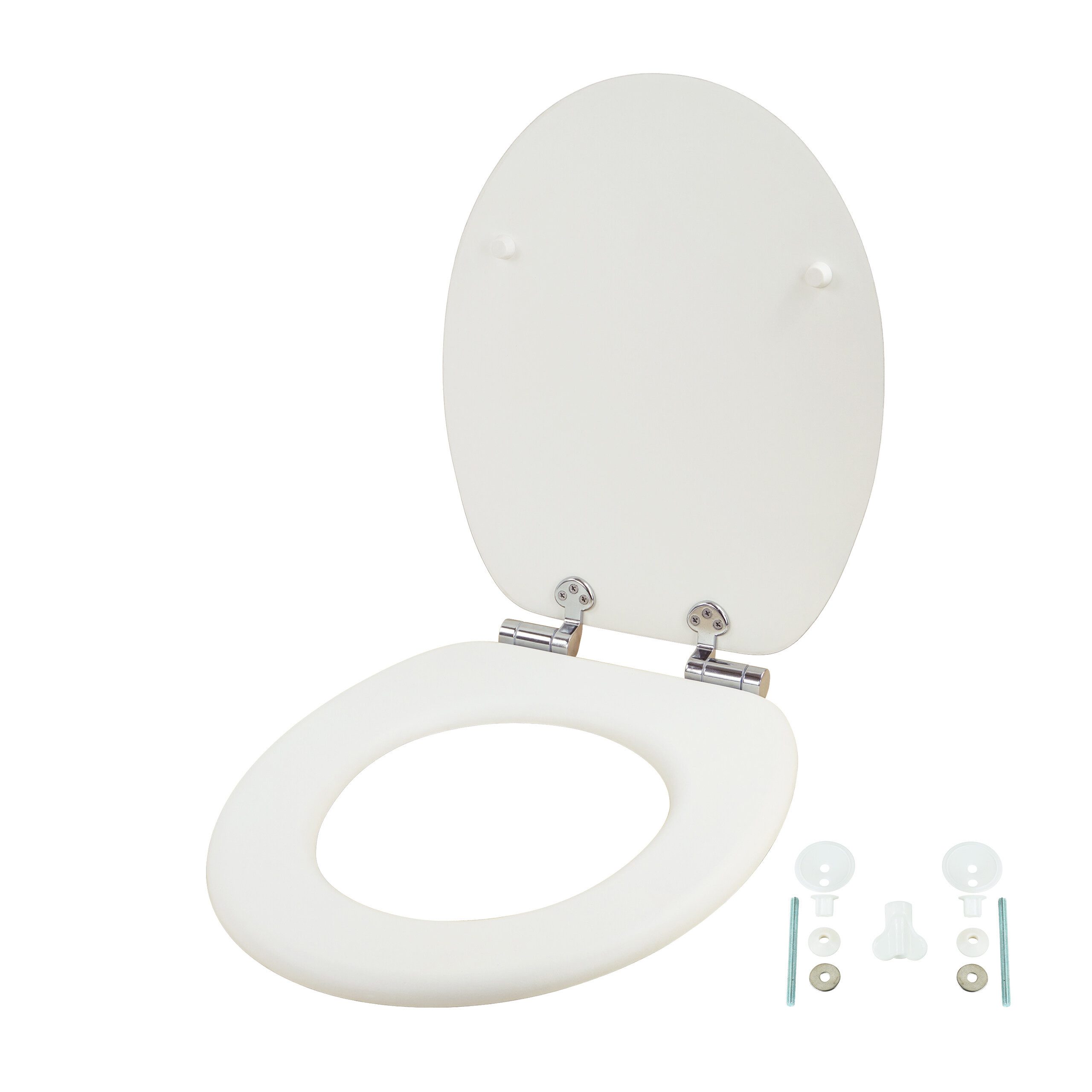 relaxdays WC-Sitz Toilettendeckel mit Absenkautomatik, weiß