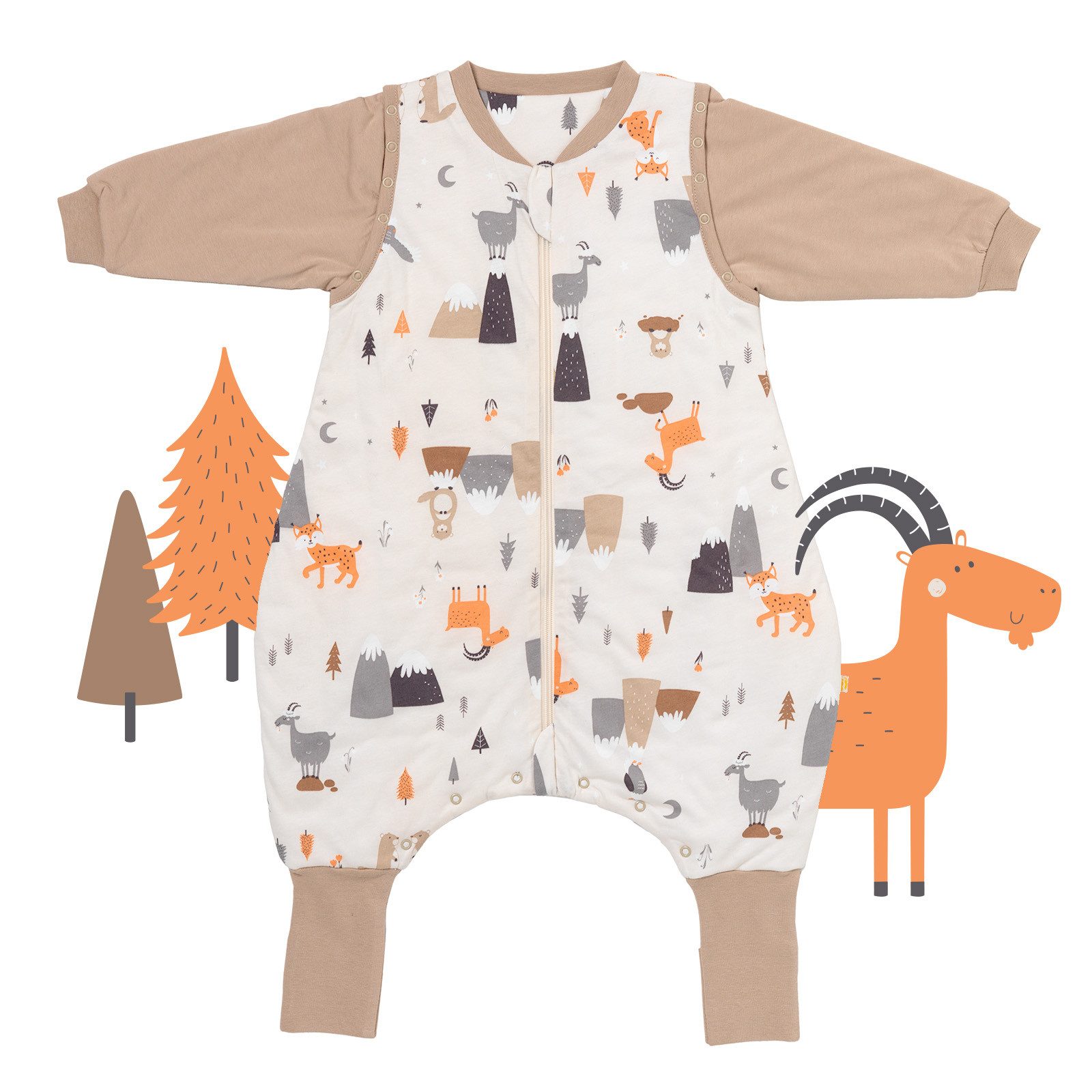 Schlummersack Kinderschlafsack Schlafsack mit Füßen und umklappbaren Bündch günstig online kaufen