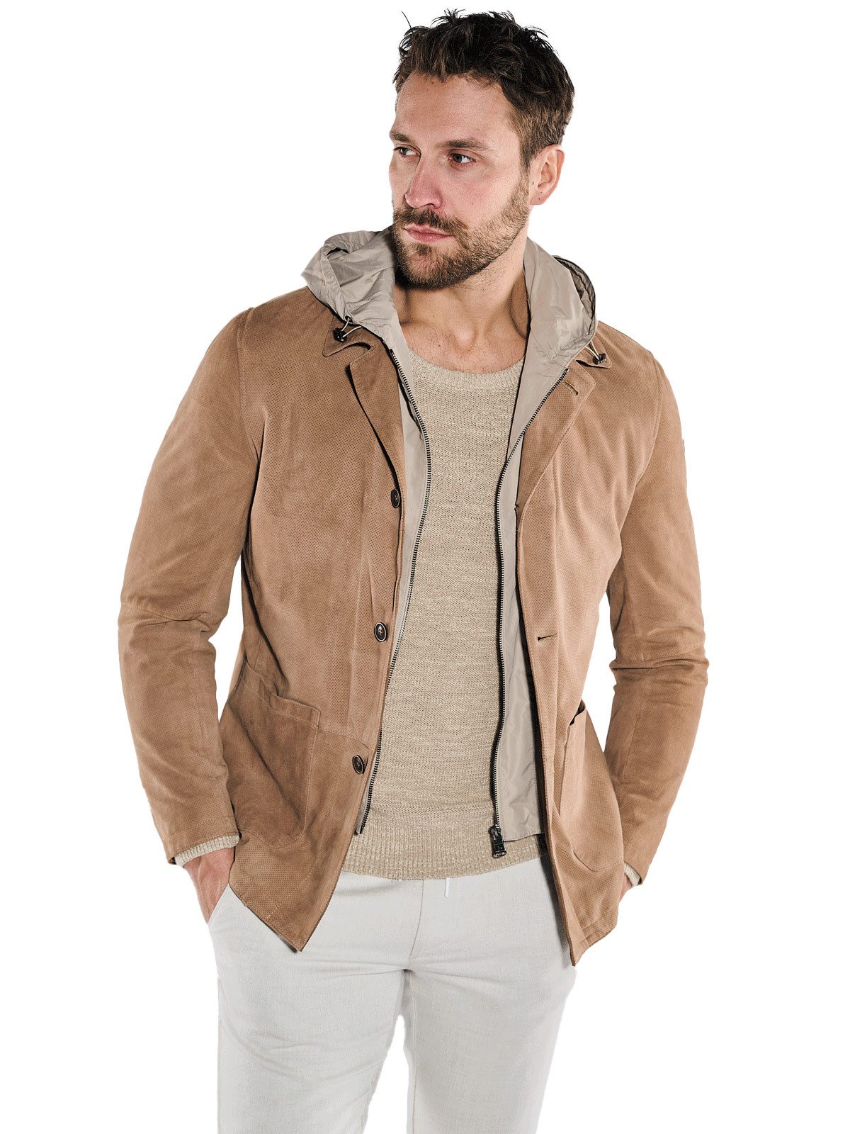 emilio adani Lederjacke Lederjacke mit Inlet