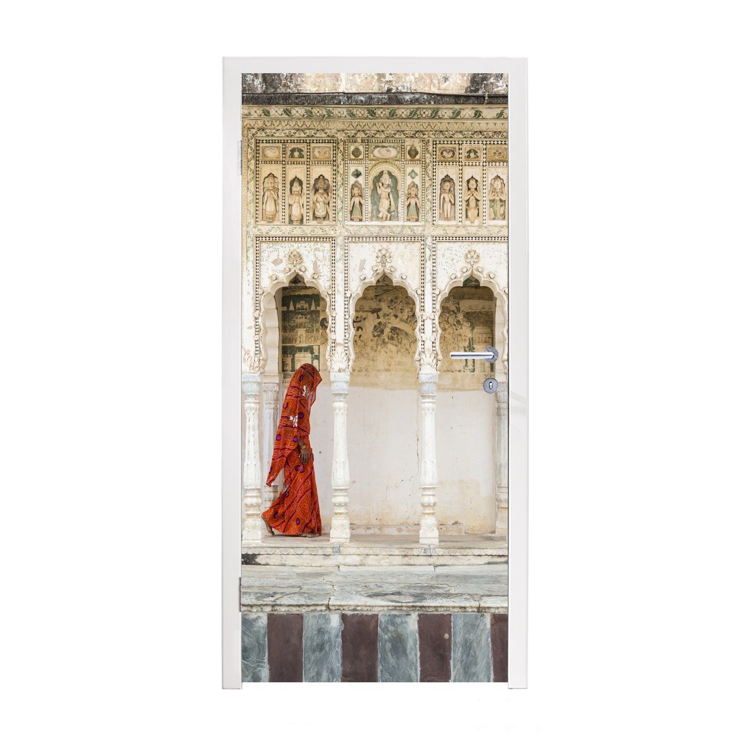 MuchoWow Türtapete Klöster in Indien, Matt, bedruckt, (1 St), Fototapete für Tür, Türaufkleber, 75x205 cm
