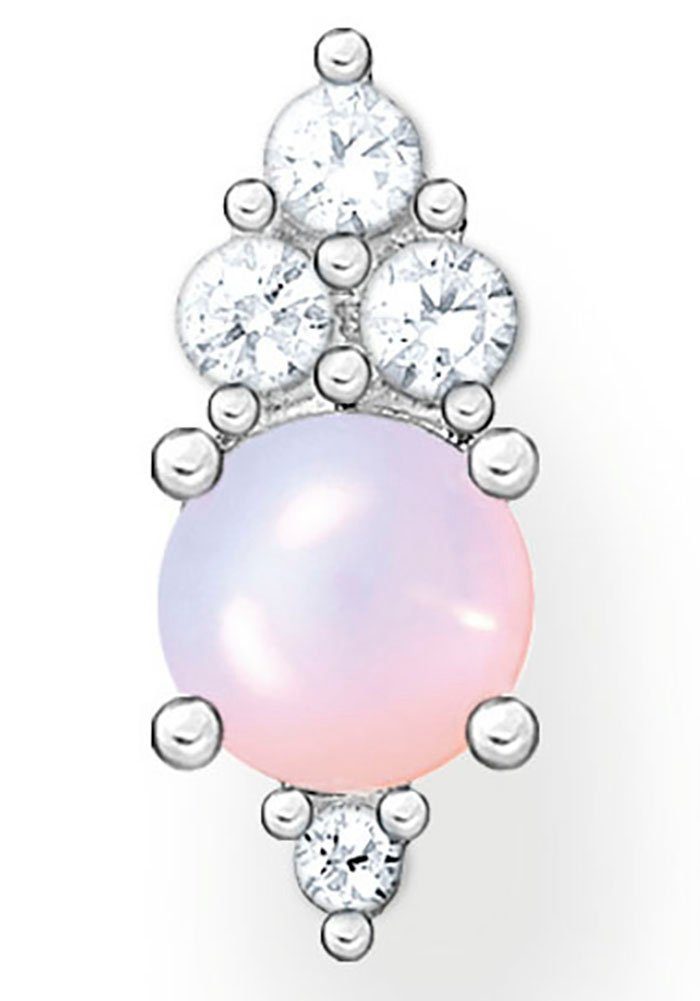 THOMAS SABO Single-Ohrstecker Opal-Imitation, H2181-166-7, mit Glas-Keramik  Stein, Zirkonia (synth), Mit roséfarbenen Elementen und funkelnden Zirkonia