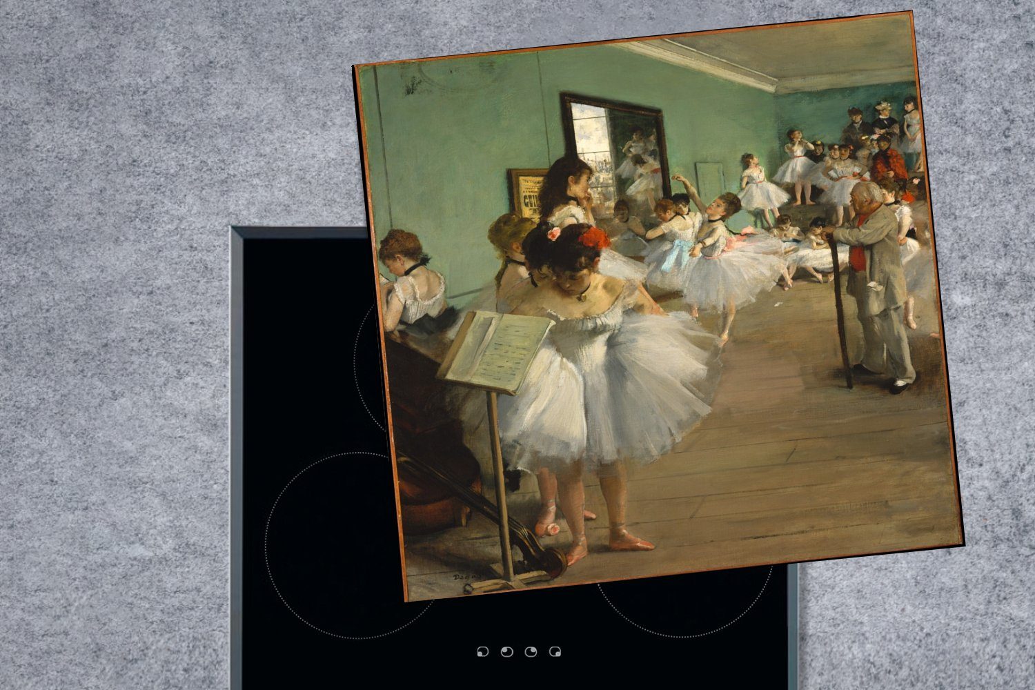 MuchoWow Herdblende-/Abdeckplatte Die Ballettklasse - Arbeitsplatte cm, (1 Vinyl, Gemälde für Degas, küche Edgar 78x78 von Ceranfeldabdeckung, tlg)