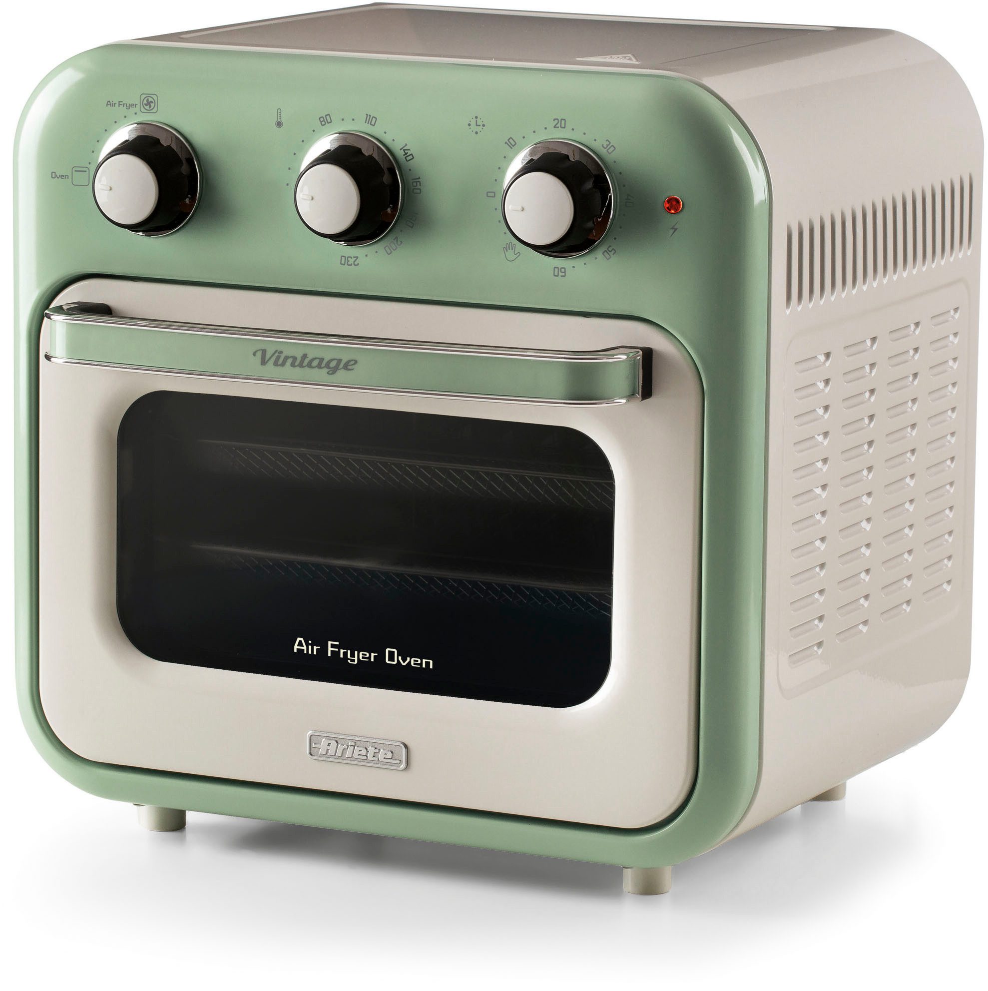 Ariete Heißluftfritteuse 4632BL, 1400 W, Vintage Backofen und Rotisserie in Einem, 16 L grün