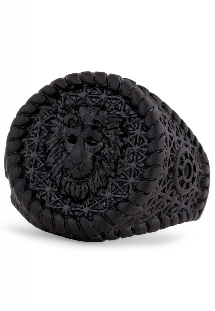 Akitsune Siegelring Imperator Ring Mattschwarz EU 65 - UK V - US 11