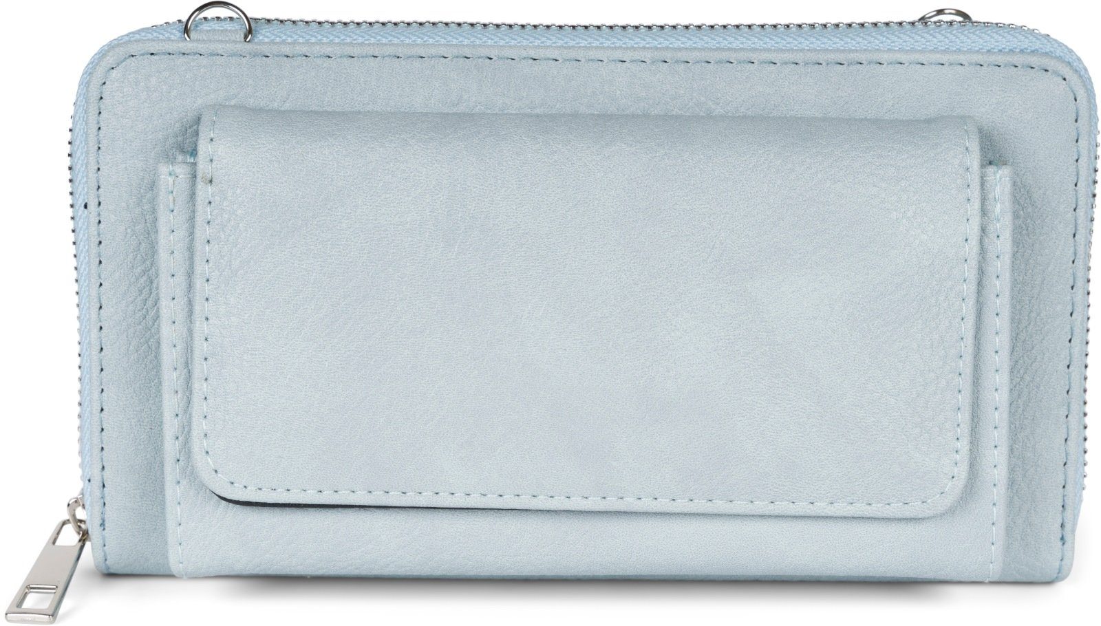 styleBREAKER Smartphonetasche Geldbörse Unifarben mit Hellblau (1-tlg), Handyfach