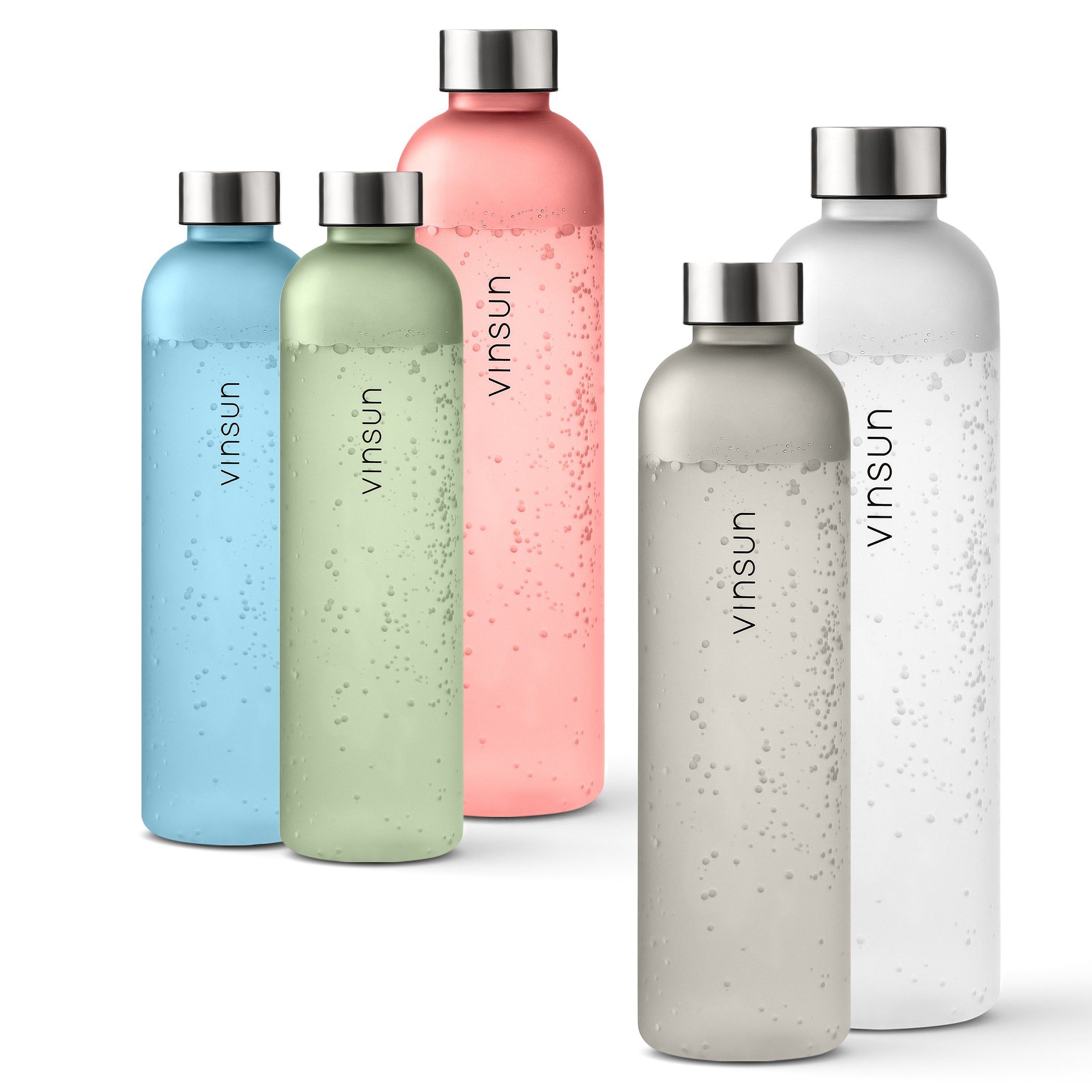 Vinsun Trinkflasche Trinkflasche 650ml, auslaufsicher auslaufsicher, BPA Grau bruchsicher, Tritan, und Geschmacksneutral, geeignet, Kohlensäure frei, Geruchs