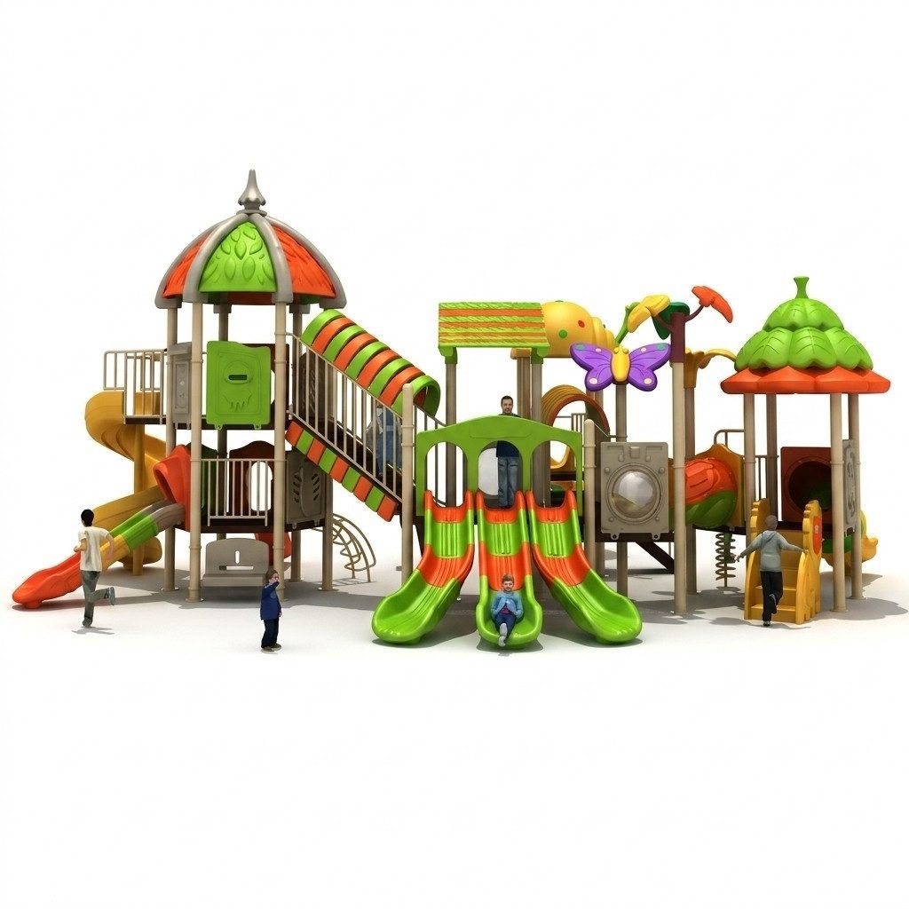 JVmoebel Spielturm Kletterturm aus Holz mit Spielhaus und Rutsche für den Garten, Made in Europa