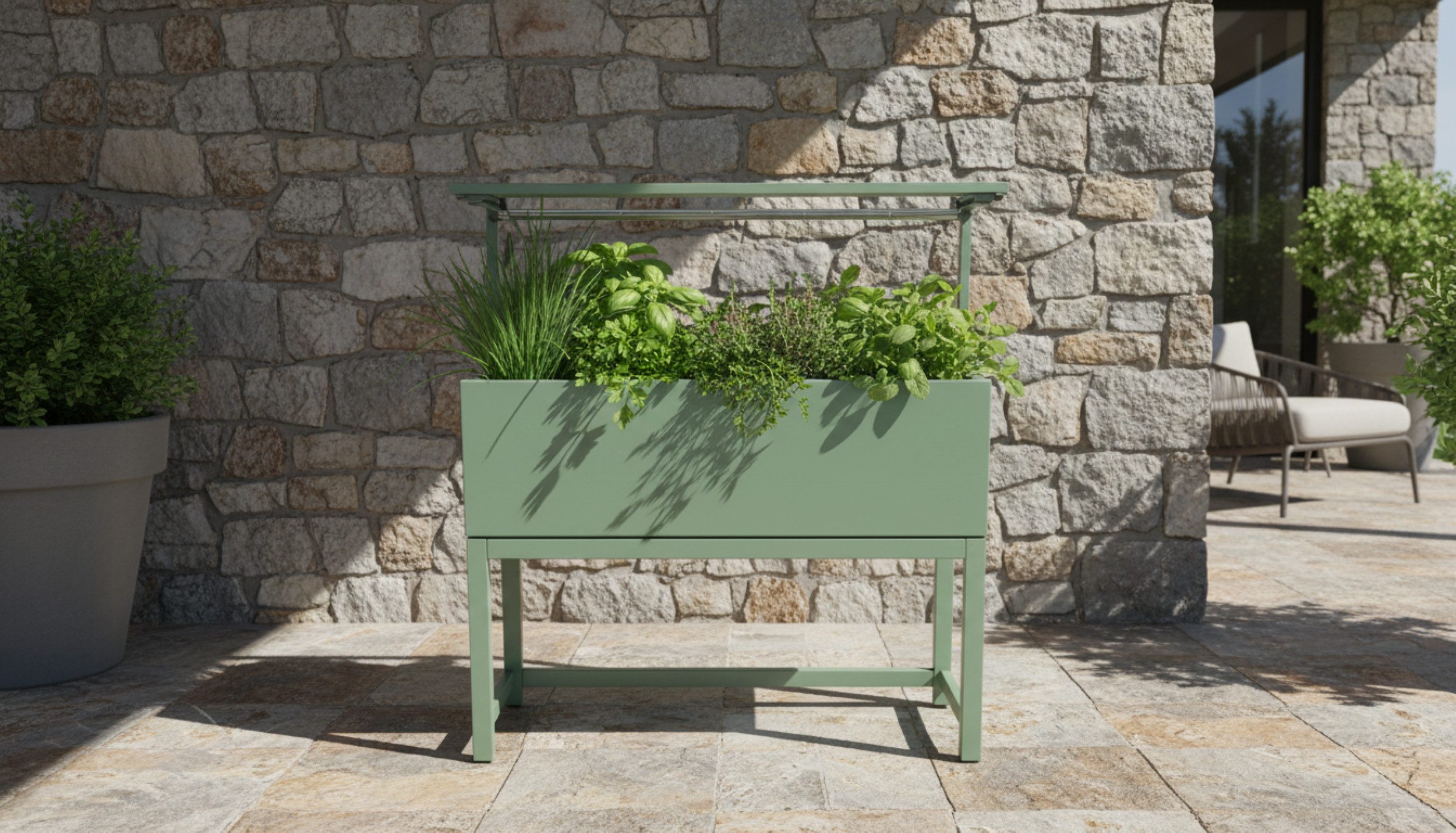Westerholt Hochbeet EdenGrow mit Regen, Metallbeet für Balkon und Garten, Hochbeet mit Regendach aus Metall
