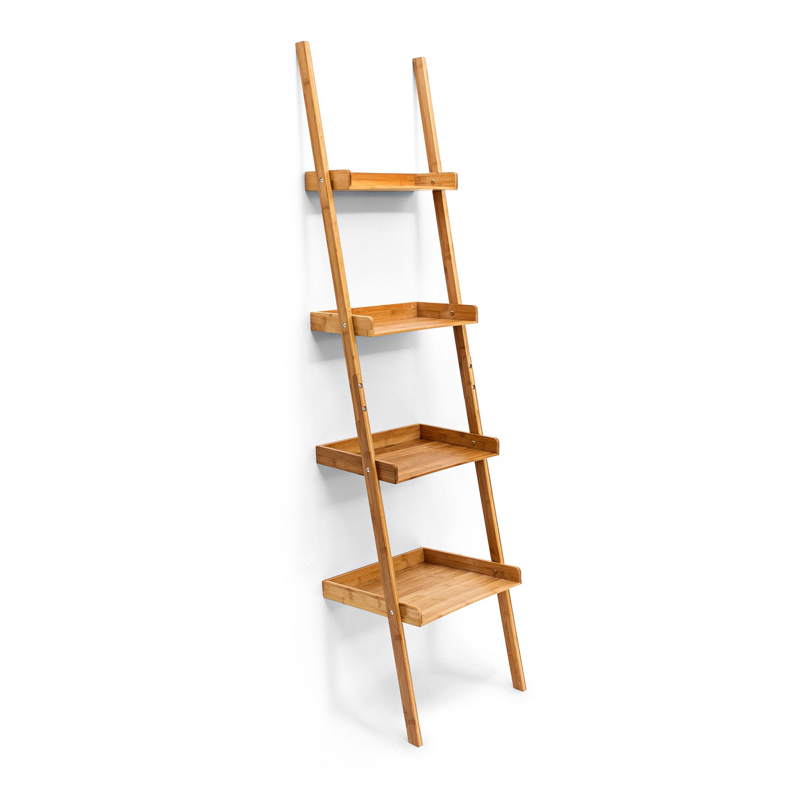 relaxdays Leiterregal Bambus 4 stufig