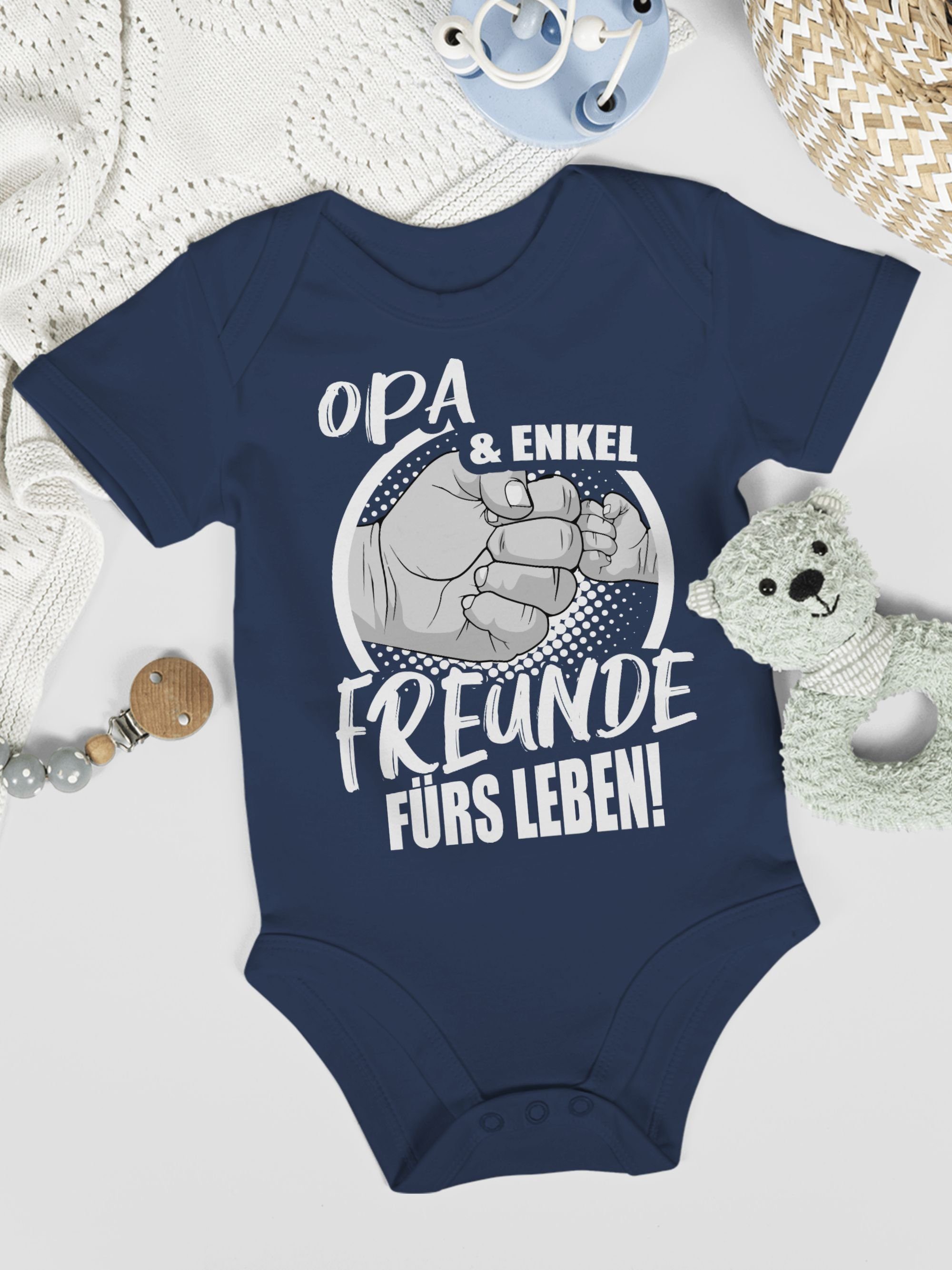 Shirtracer Shirtbody Opa Blau Enkel 2 Navy Baby & Partner-Look Familie fürs Leben! Freunde